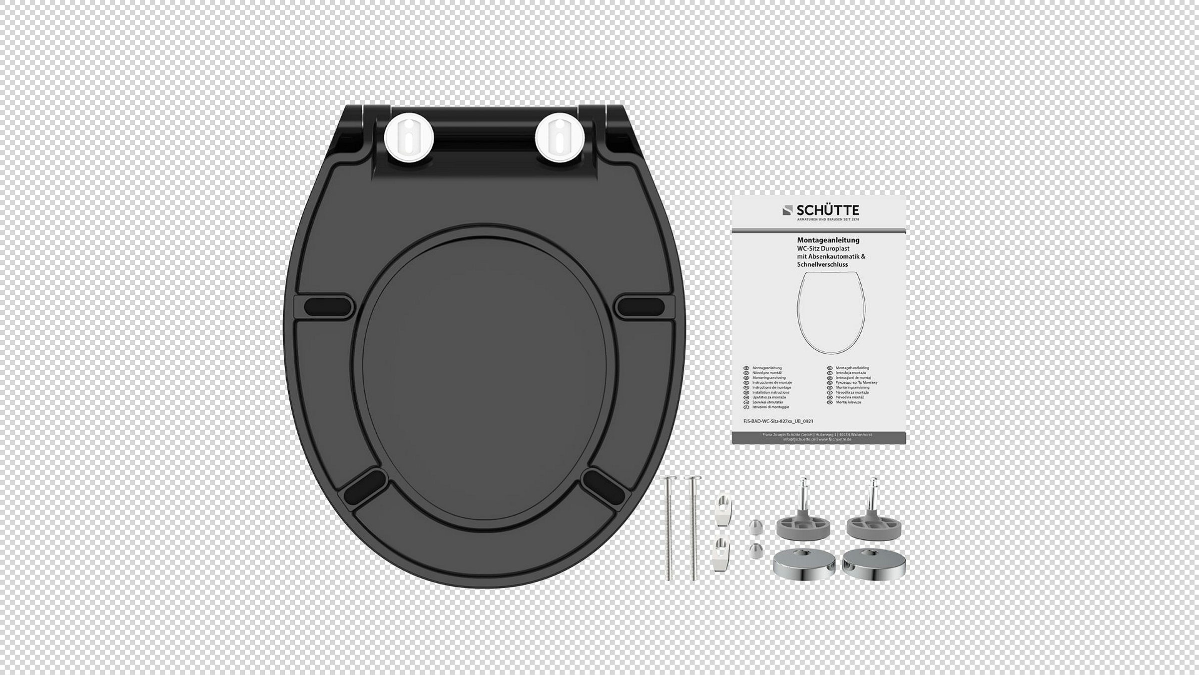 Duroplast WC-Sitz SLIM BLACK, mit Absenkautomatik und Schnellverschluss