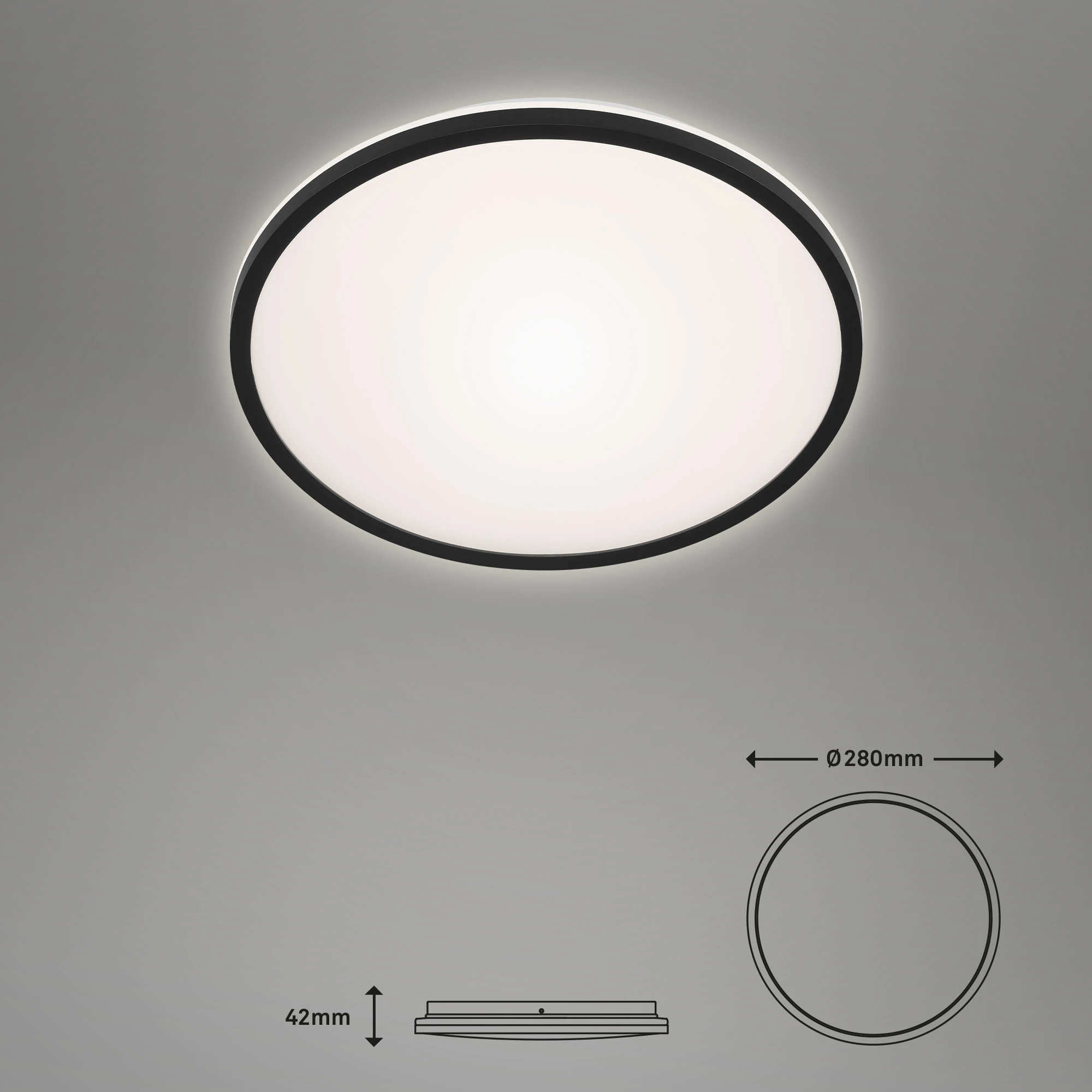 LED DeLa mit Backlighteffekt schwarz, 1xLED/15W
