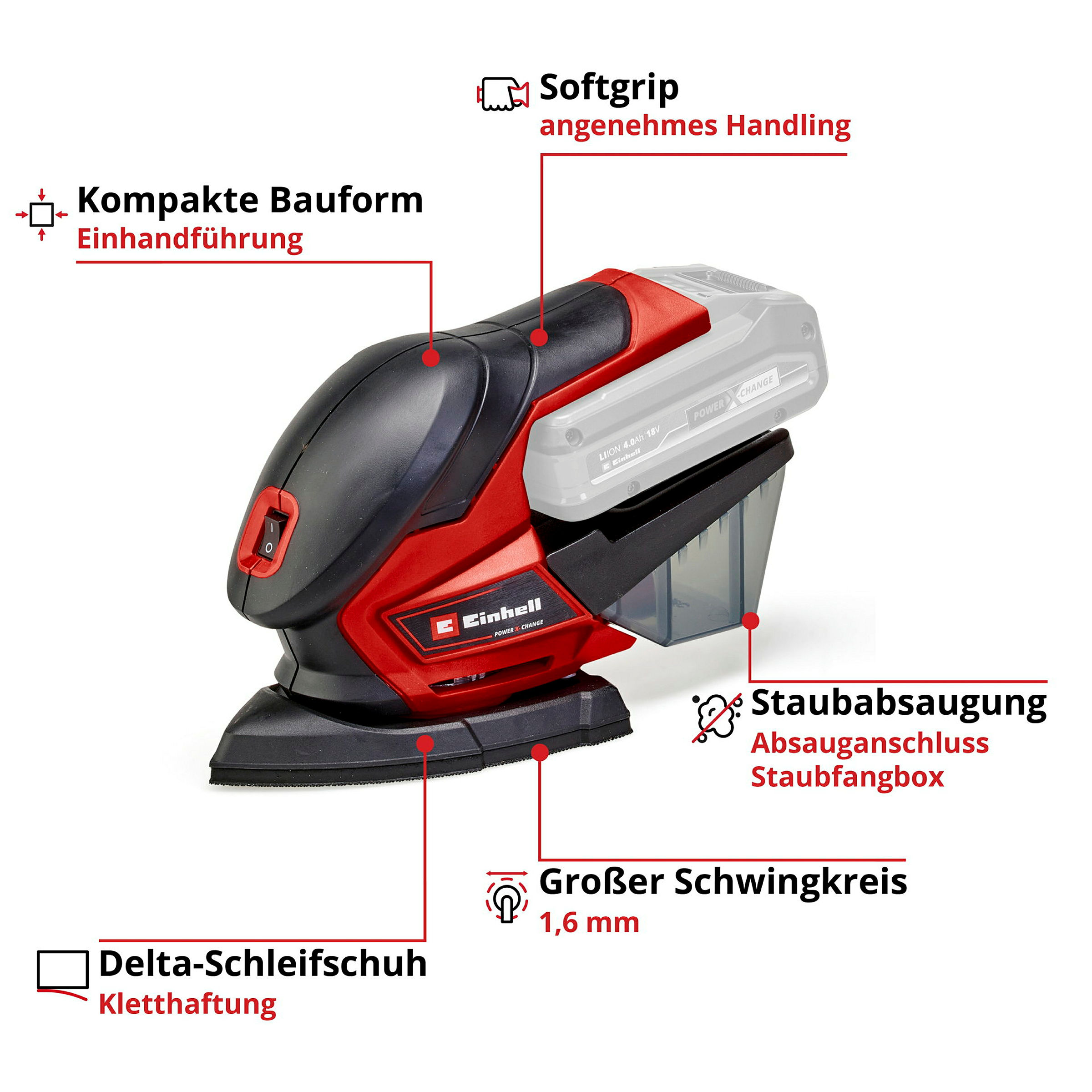 Einhell Expert TE-OS 18/150 Li Solo Akku-Multischleifer