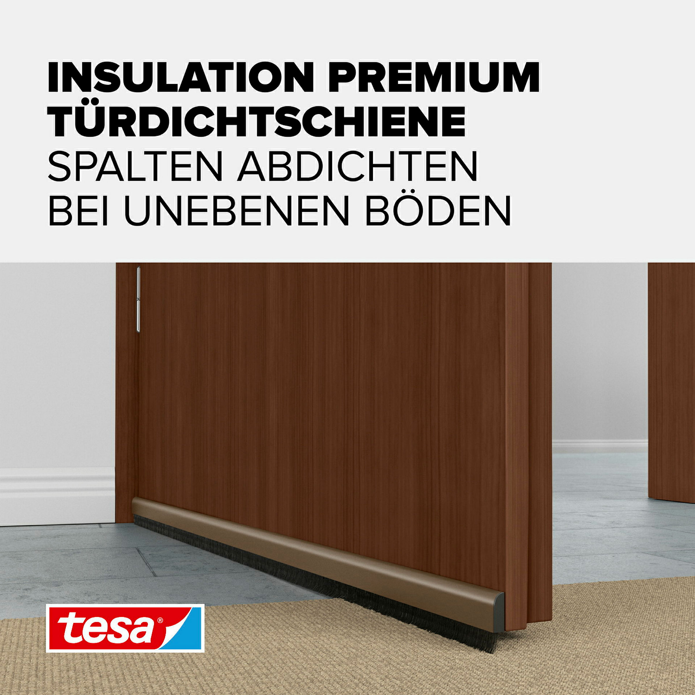 tesamoll® Comfort Türdichtschiene für unebene Böden braun