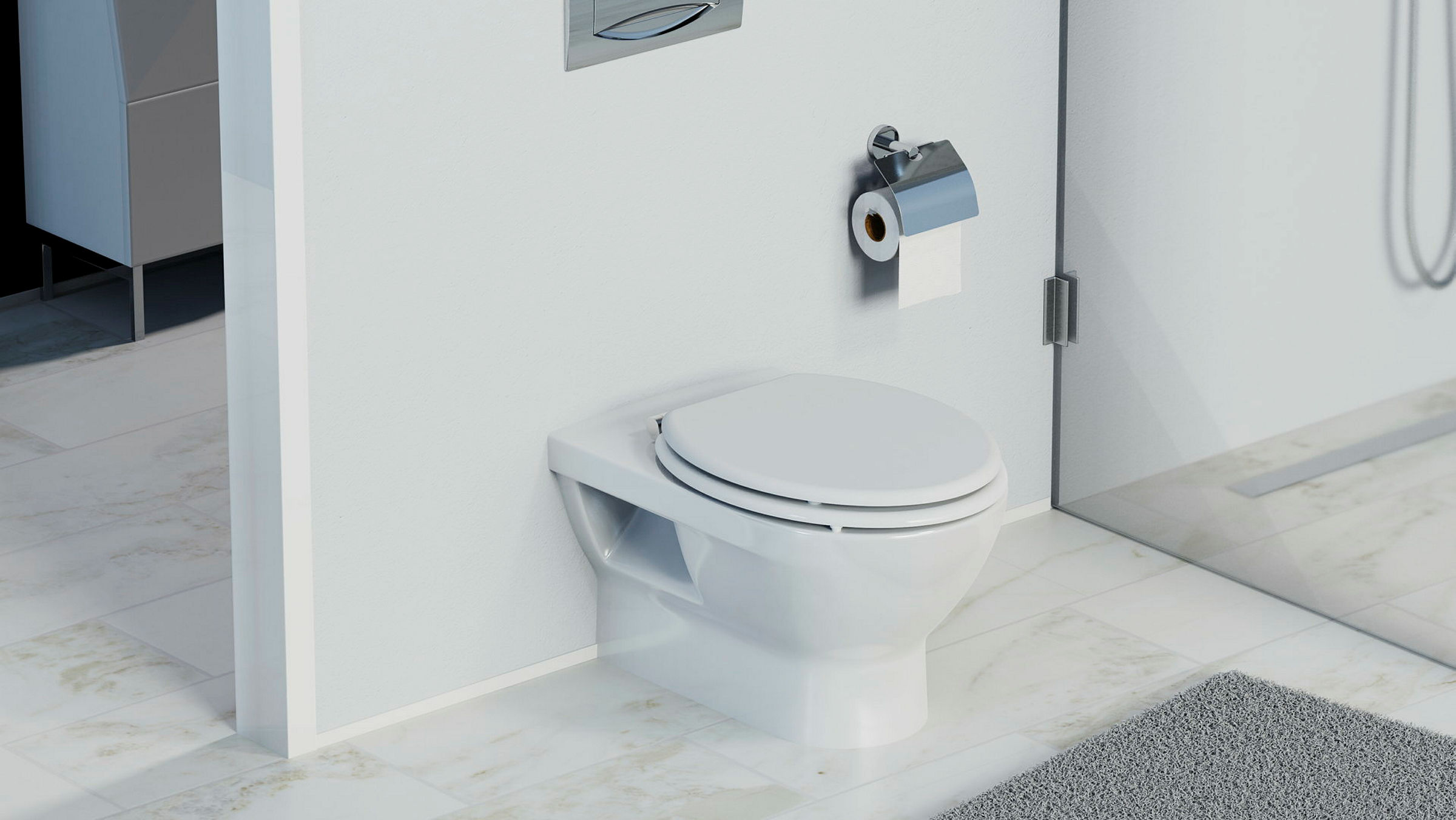 Holzkern WC-Sitz WHITE, mit Absenkautomatik