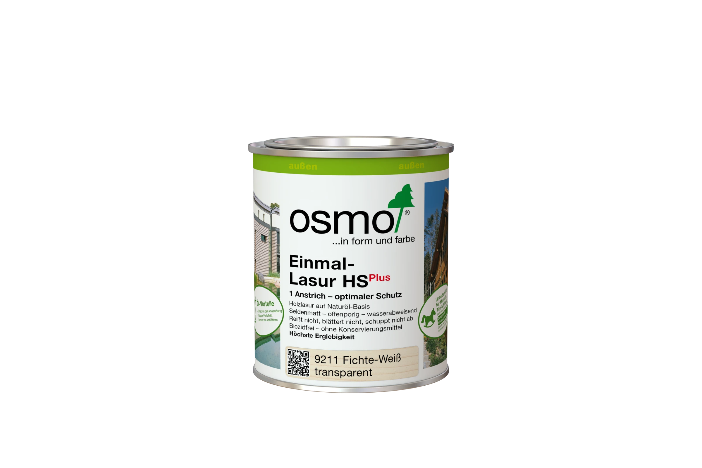 9211 Einmal-Lasur HS Plus Fichte-Weiß 750 ml