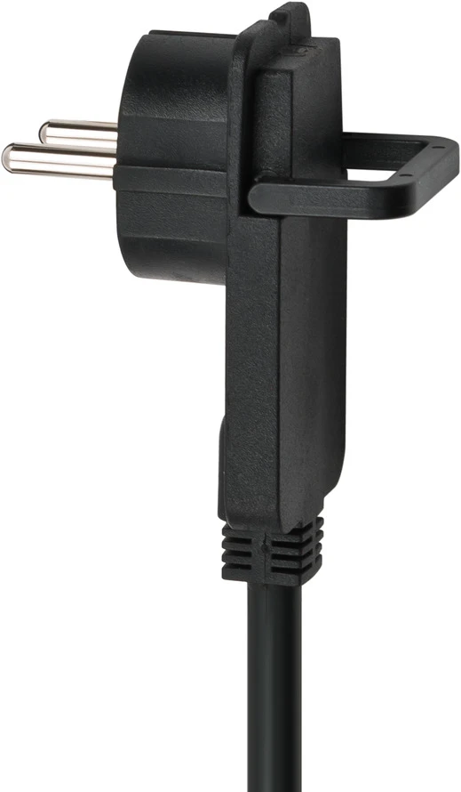 Std-Leiste 4-F.Comfort-Line schwarz 2m H05VV-F3G1.5 mit Flachstecker