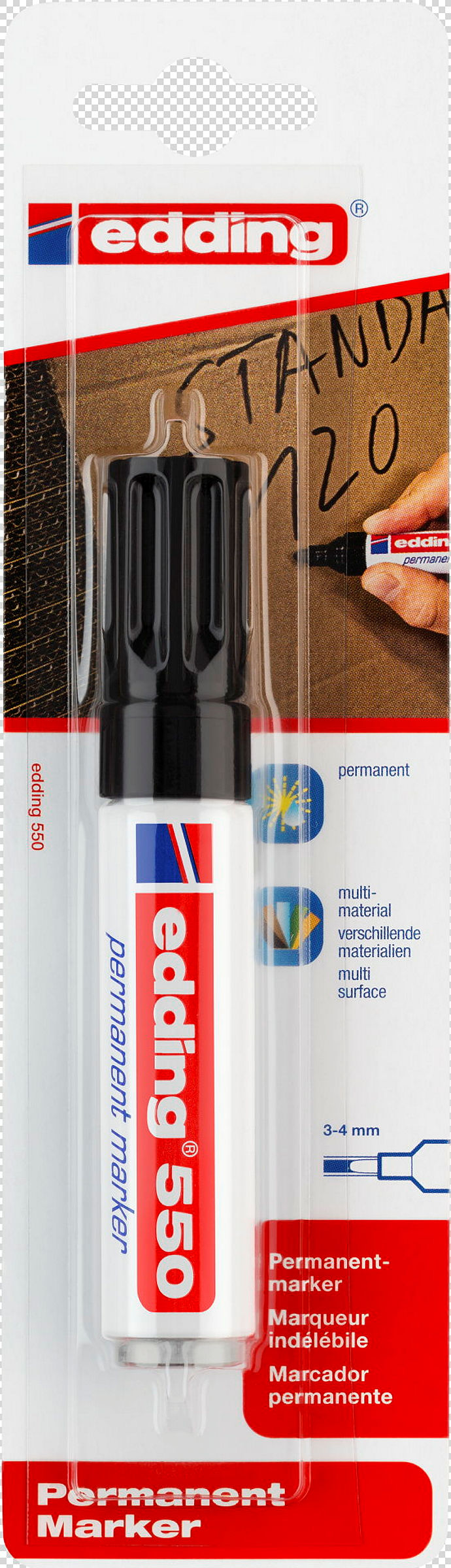 edding 550 Permanentmarker 1er-Blister schwarz