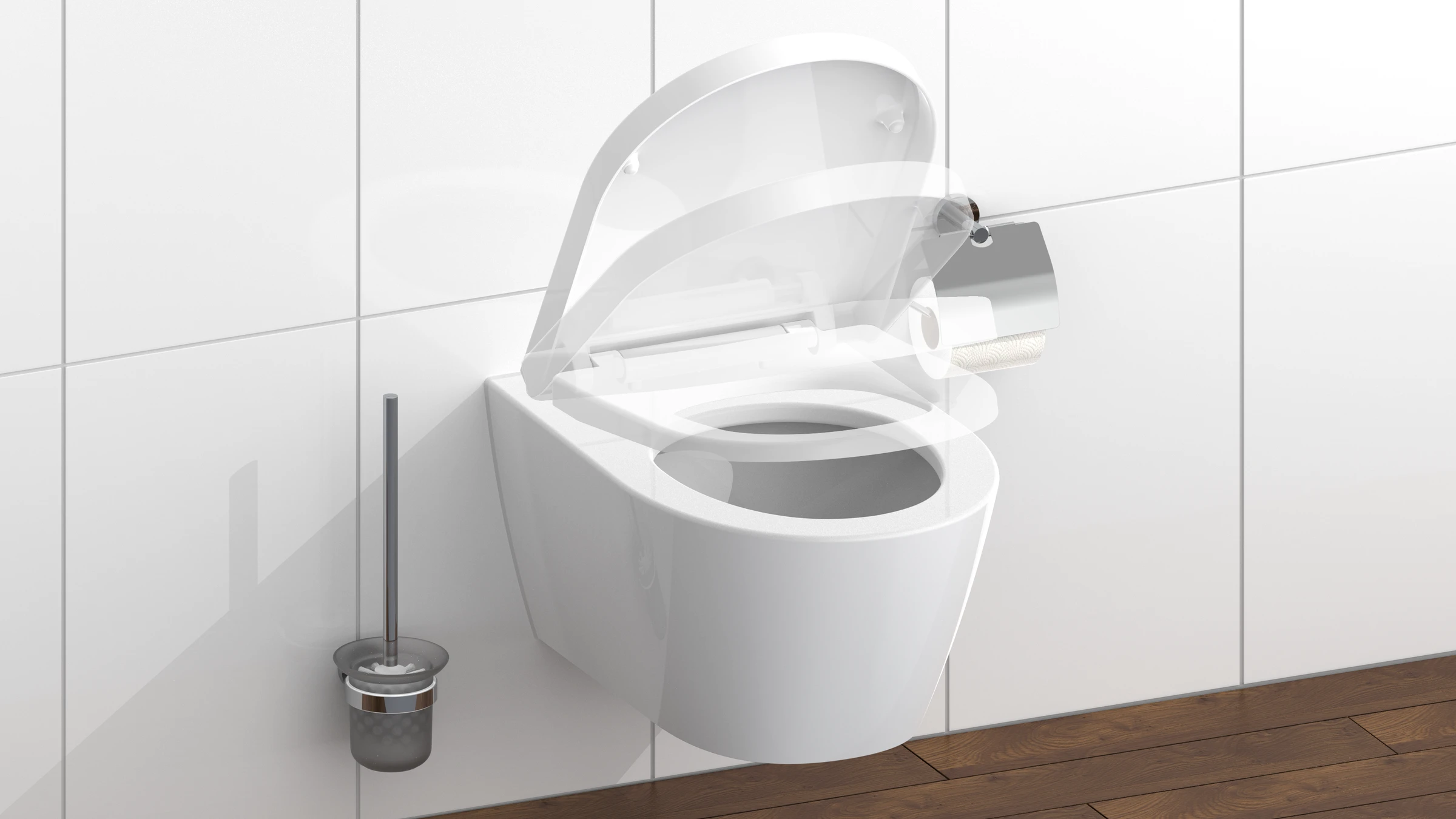 Duroplast WC-Sitz D-Form WHITE, mit Absenkautomatik und Schnellverschluss