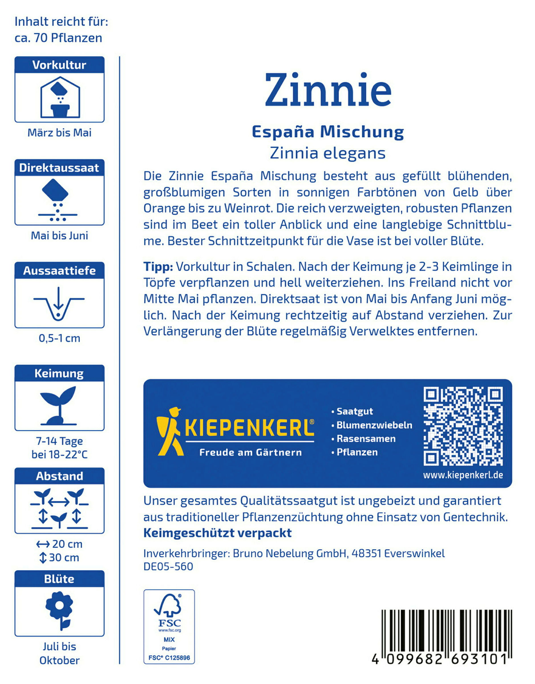 Kiepenkerl Zinnie Espana Mischung