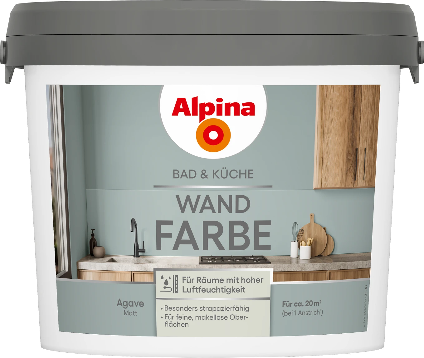Alpina Bad & Küche Wand-Farbe Agave 2,5L