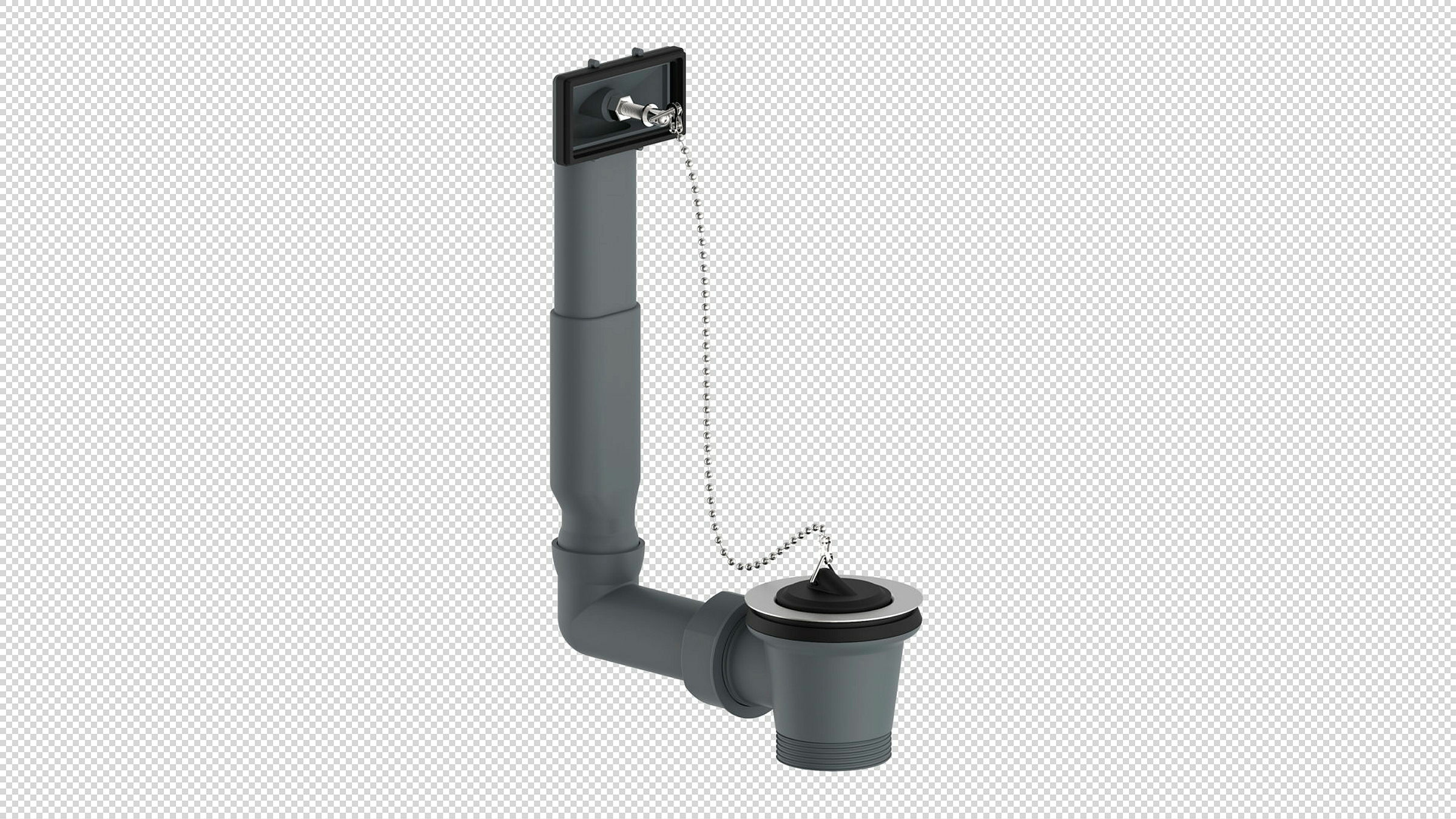 ECO-SAVE KS Spülen-Ab- und Überlaufgarnitur, Grau, 1 1/2''AG x 70 mm, höhen
