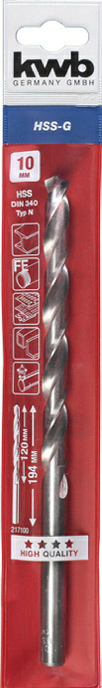 HSS Spiralbohrer, lange Ausführung, ø 10.0 mm