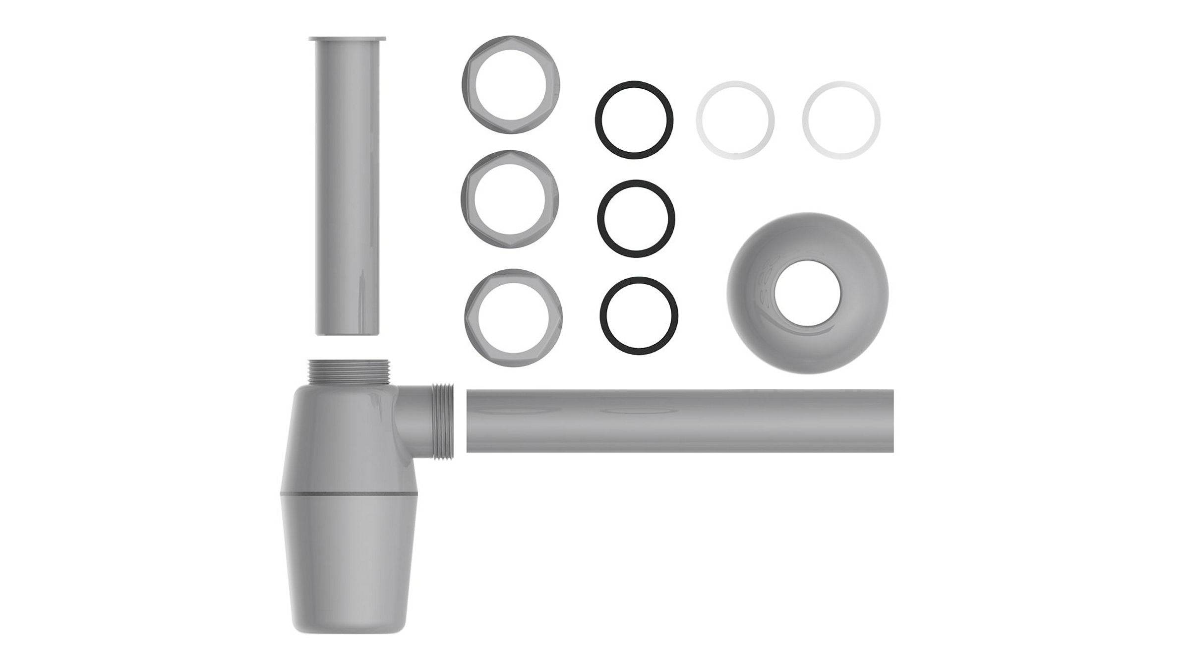 ECO-SAVE KS Flaschensiphon, Grau, 1 1/4'' x 32 mm