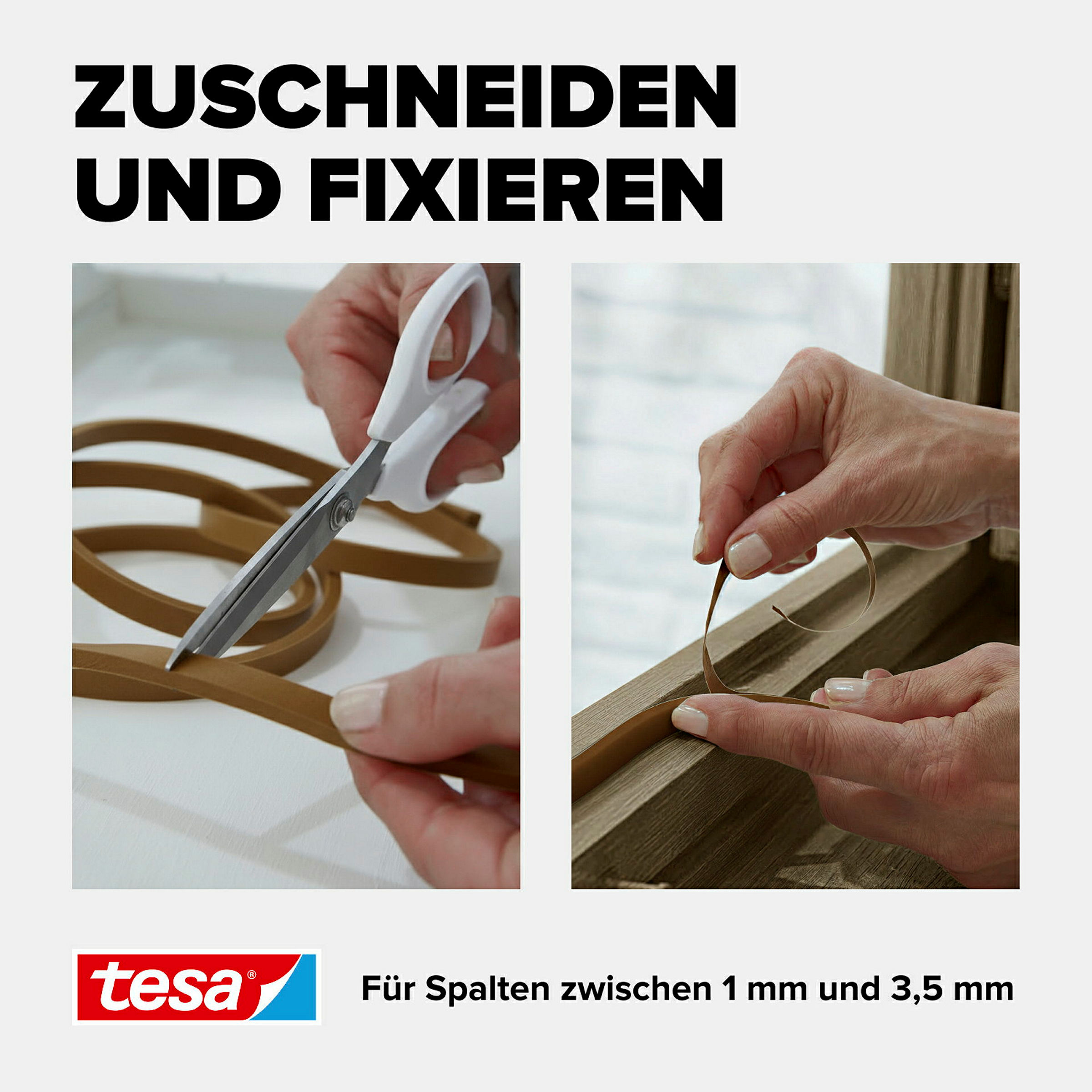 tesamoll® E-Profil braun, für Spalten von 1-3,5mm