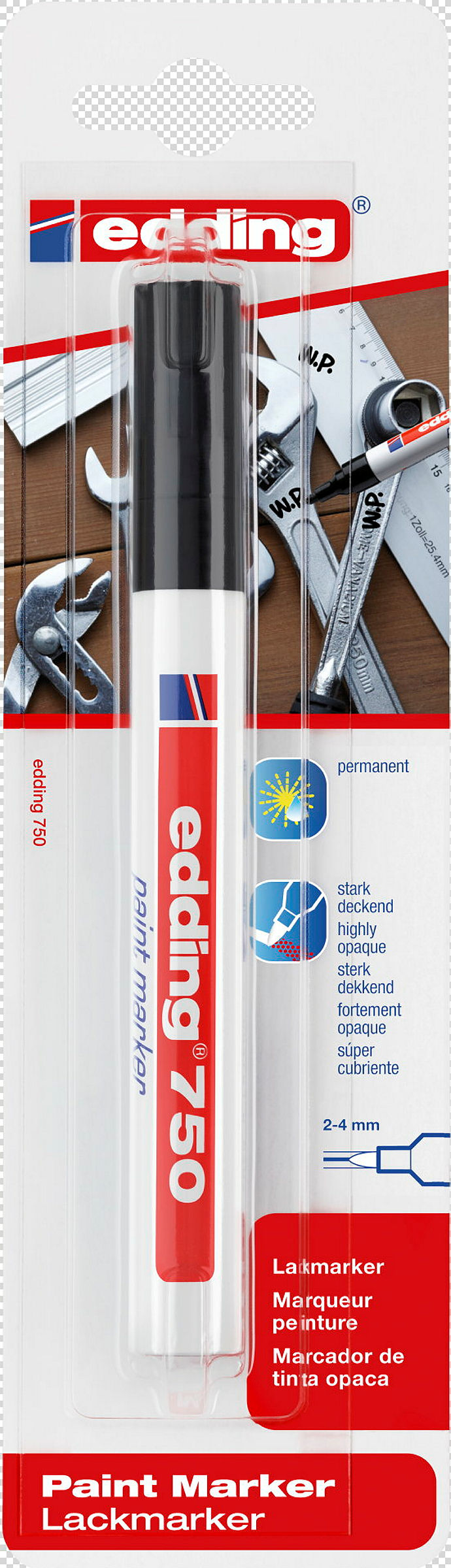 edding 750 Lackmarker 1er-Blister schwarz B2C