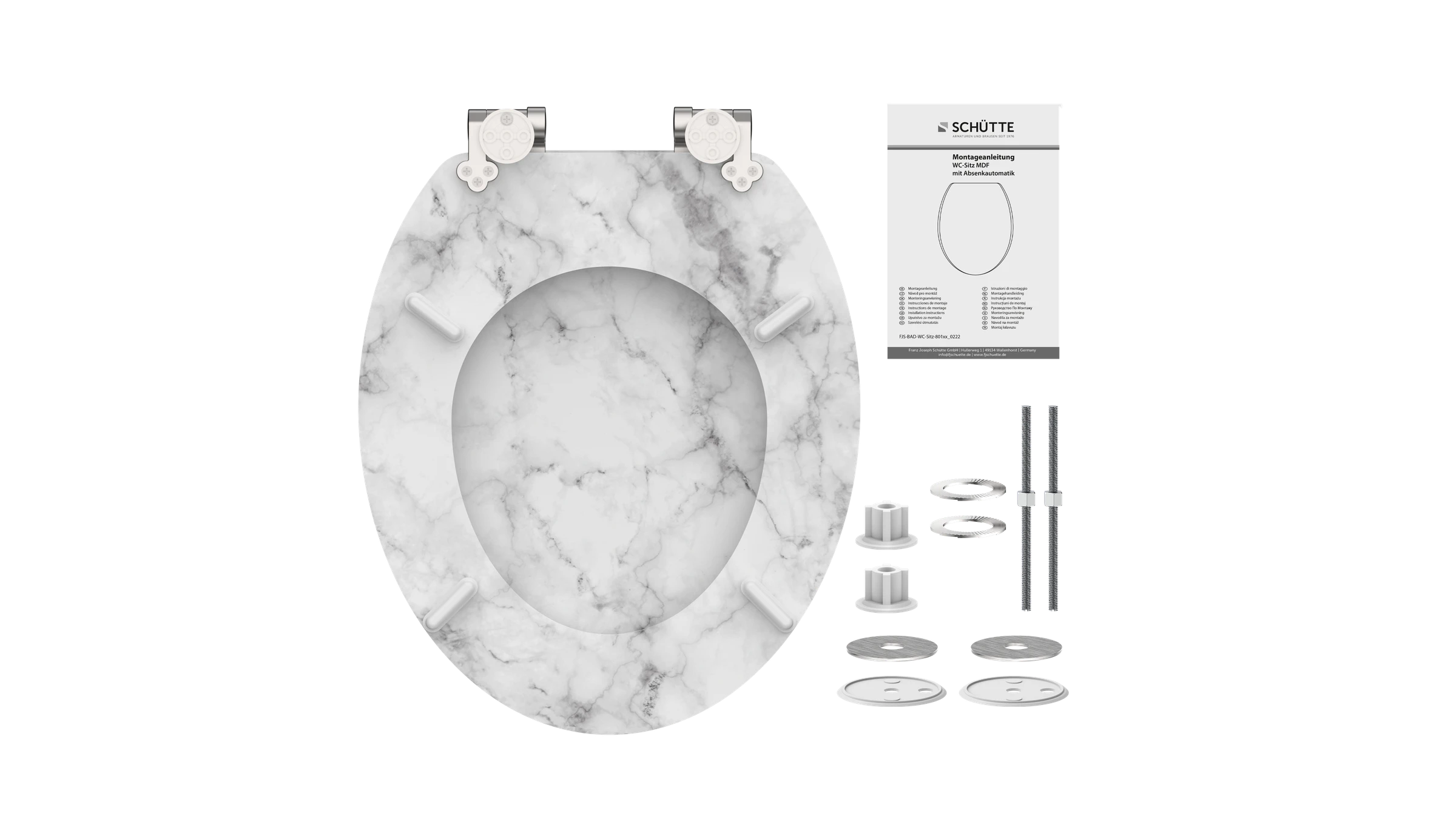 MDF WC-Sitz MARMOR STONE, mit Absenkautomatik