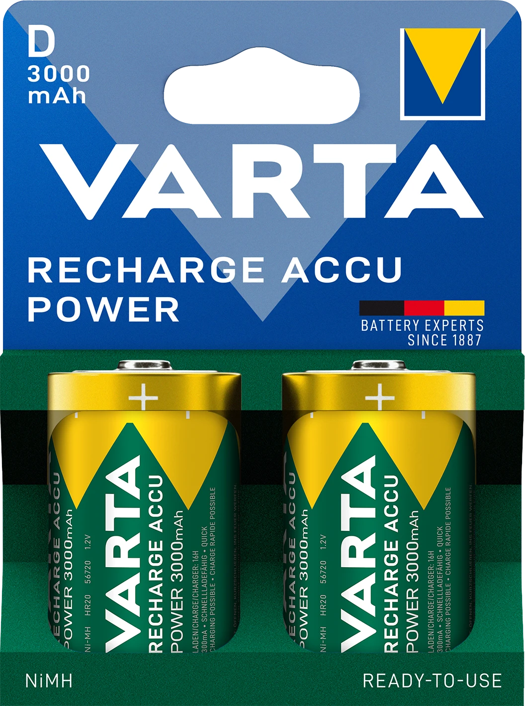 VARTA Recharge Accu Power D 3000 mAh Blister 2