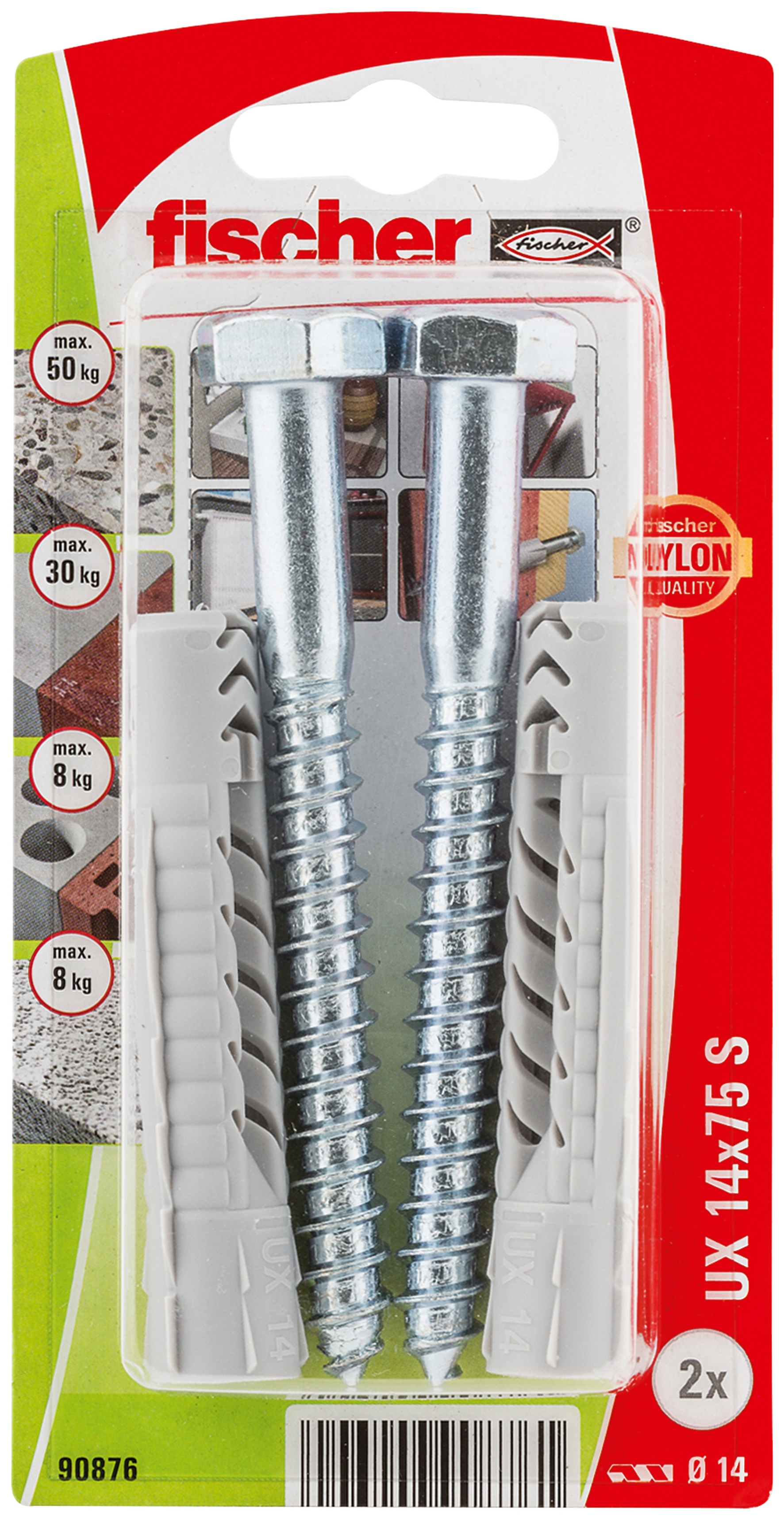 fischer Universaldübel UX 14 x 75 S mit Schraube