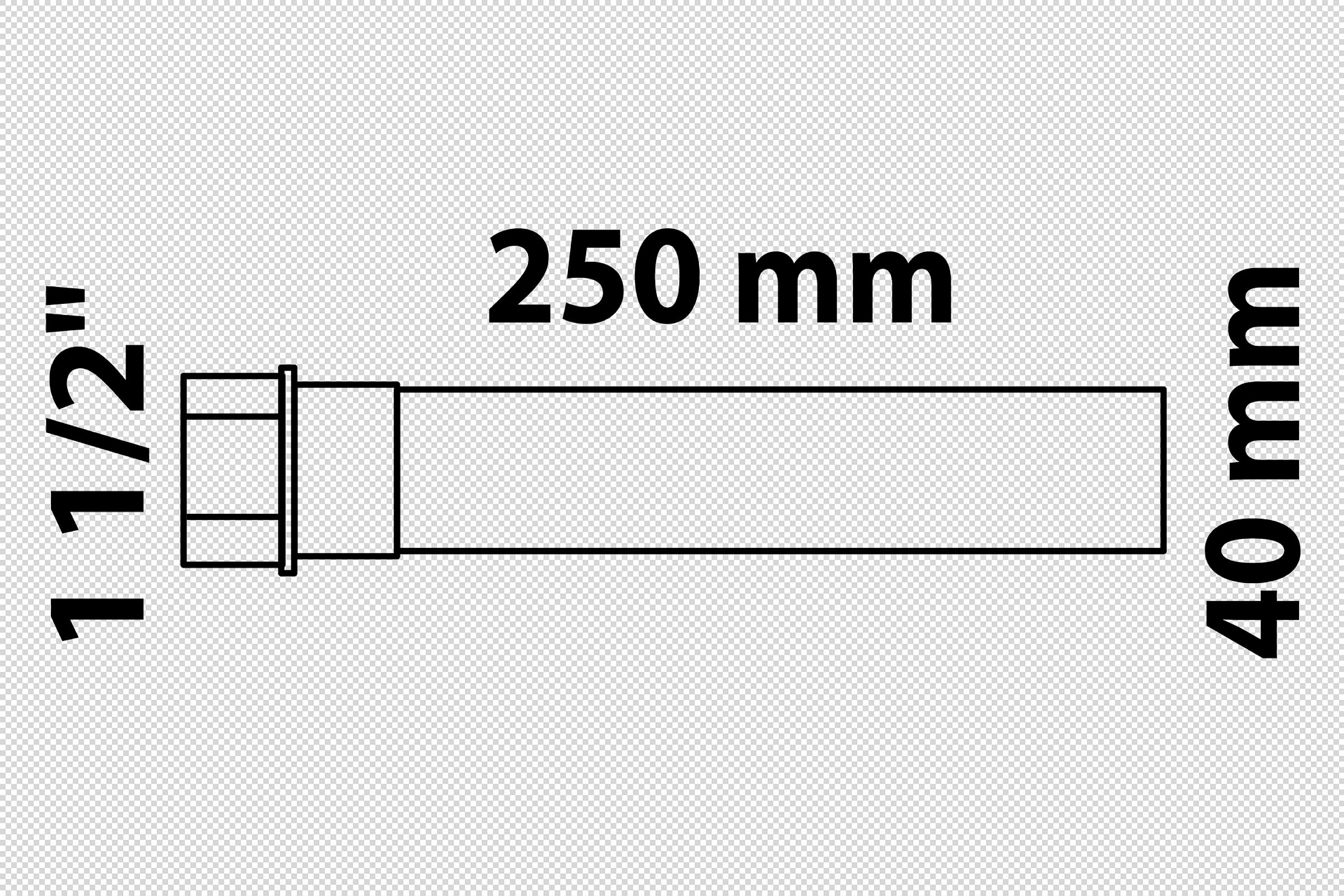 ECO-SAVE KS Verlängerungsrohr, Grau, 1 1/2'' x 250 mm, für DN40 mm Siphon