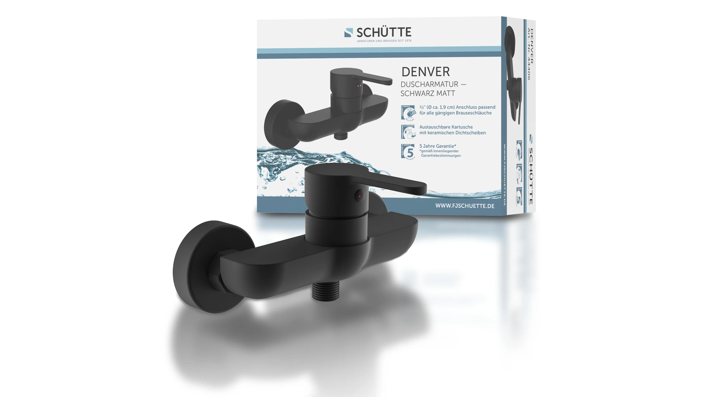 DENVER Duscharmatur, Schwarz matt