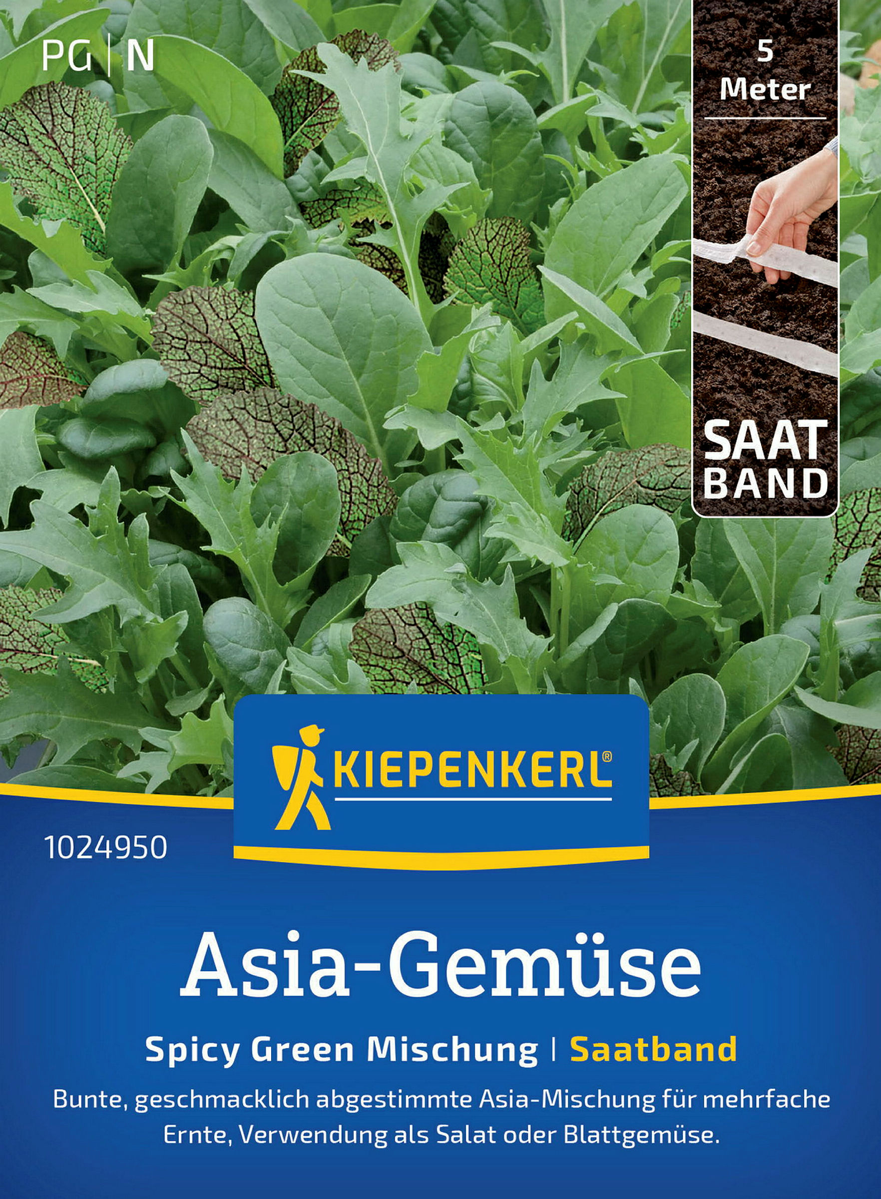 Kiepenkerl Salat Asia Spicy Green Mischung, Saatband