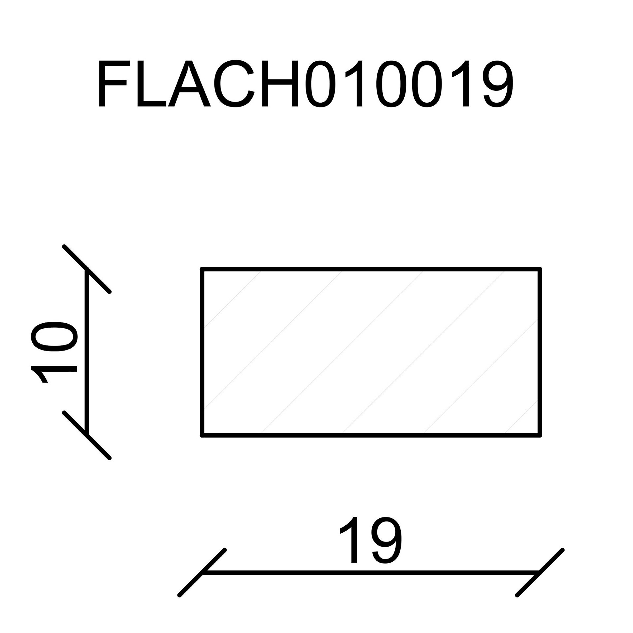 Rechteckleiste 10x19x2400mm, Fichte/Kiefer roh