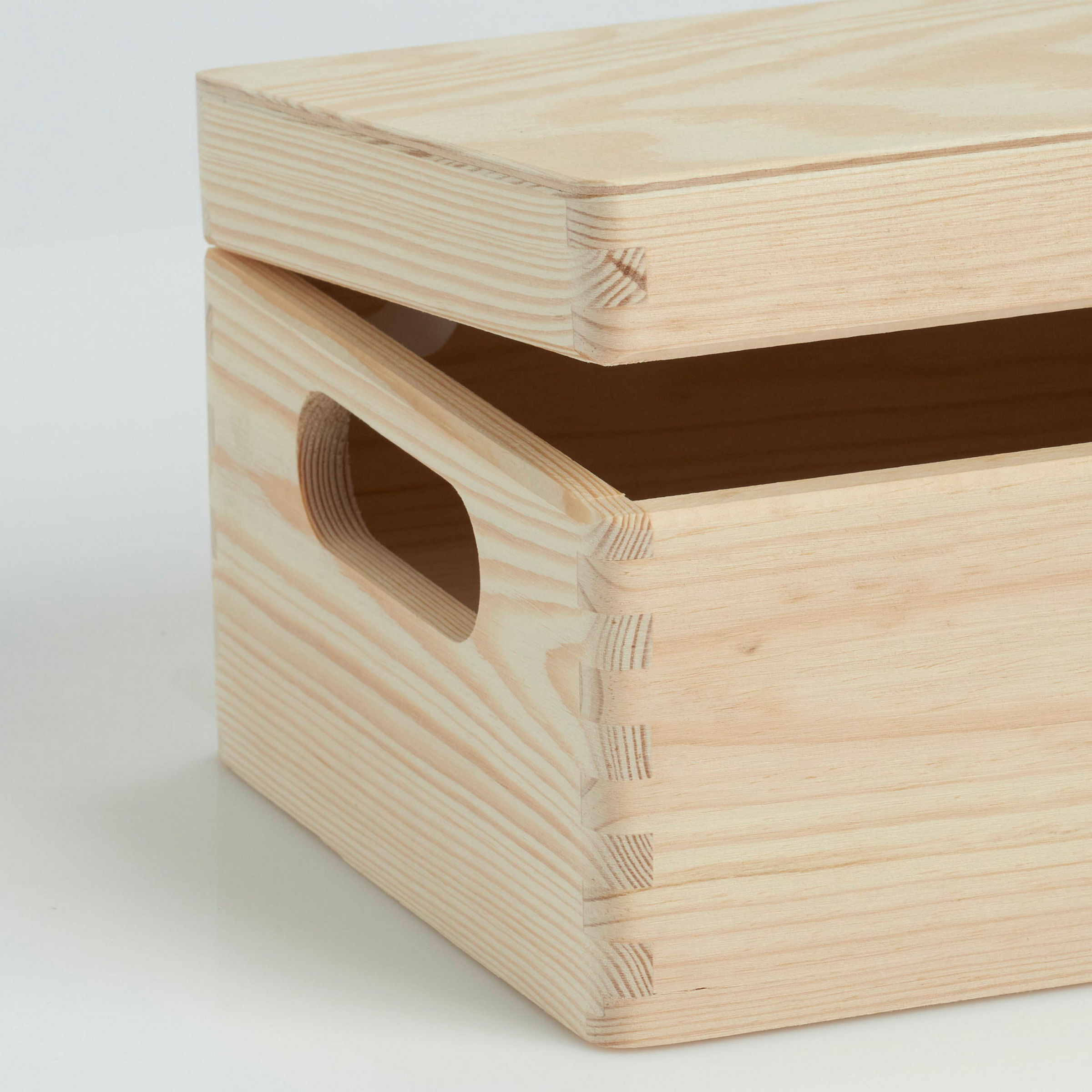 Allzweckkiste mit Deckel, Nadelholz, 30x20x14 cm