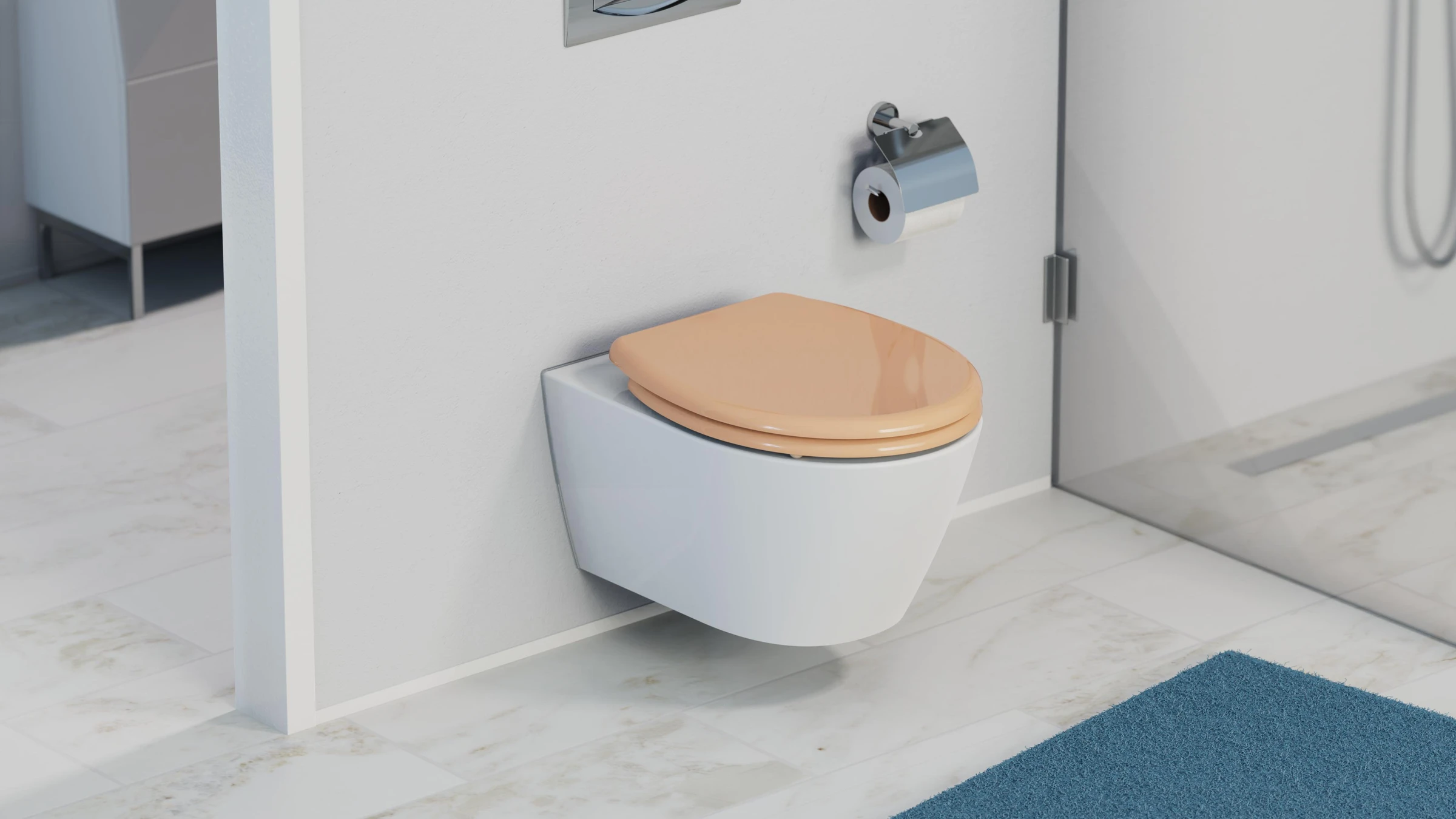 Duroplast WC-Sitz BEIGE, mit Absenkautomatik und Schnellverschluss