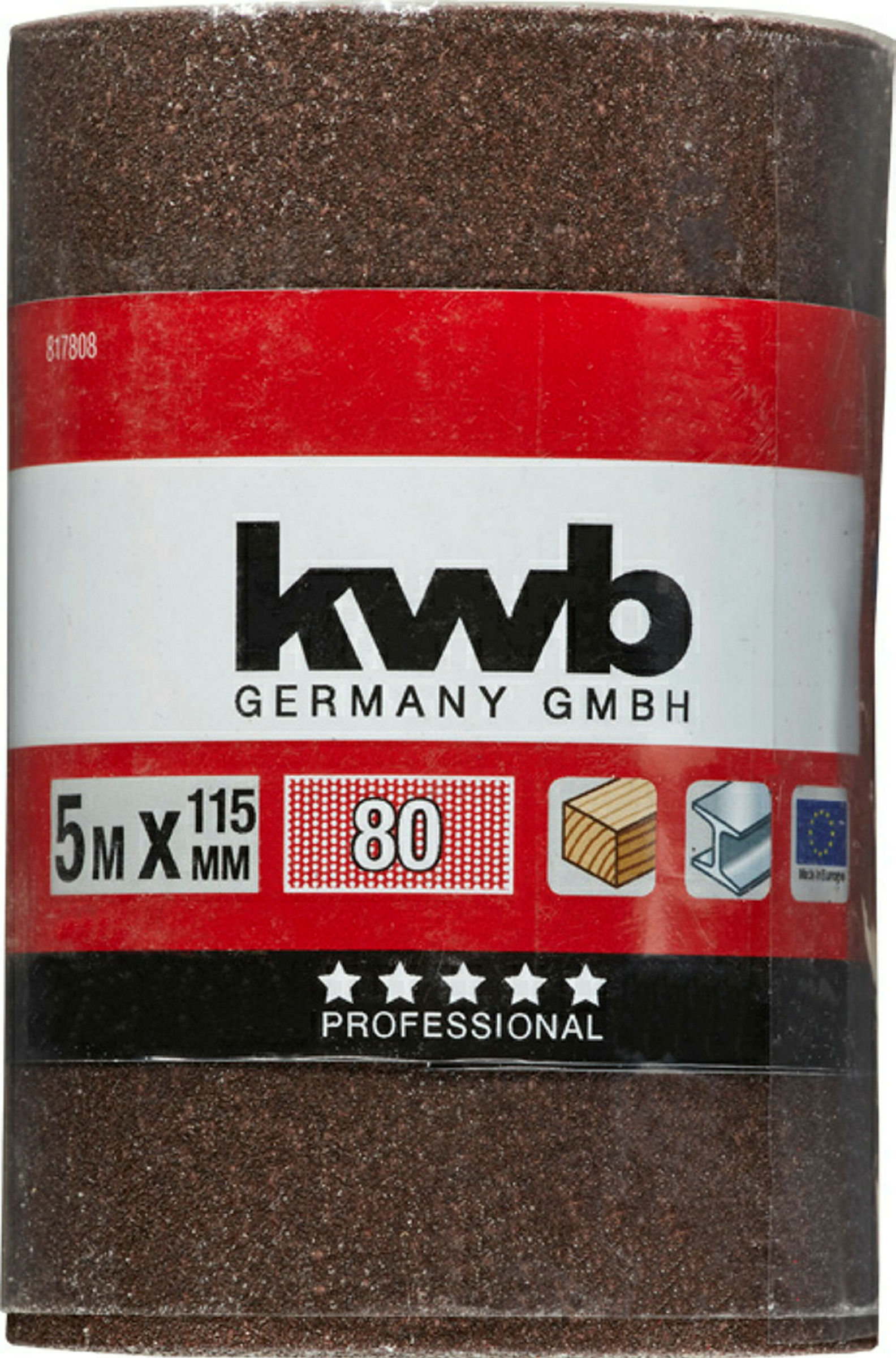 Schleifmittel-Rollen, HOLZ & METALL, Korund, 5 m x 115 mm, 80
