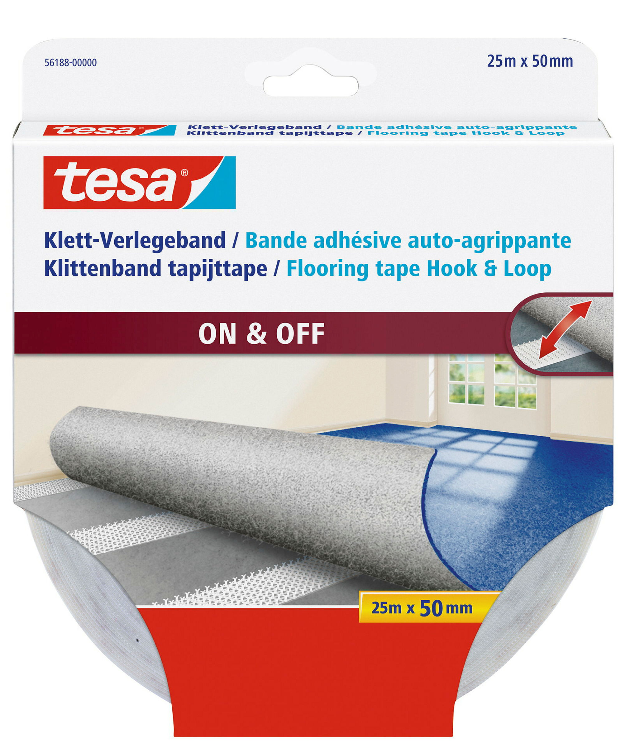 tesa® Klett-Verlegeband, 25m x 50mm