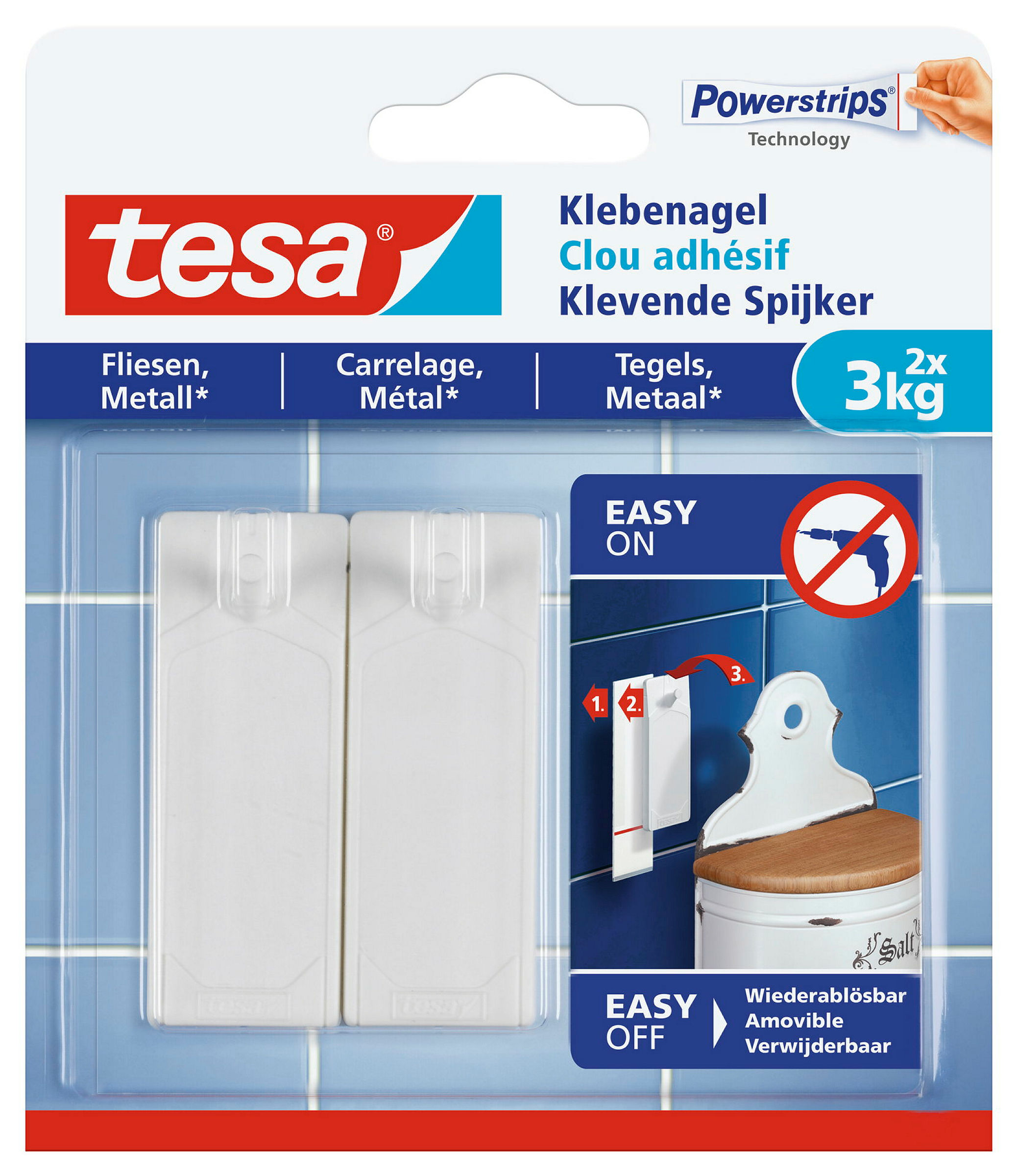 Klebenagel für Fliesen und Metall (3kg), Packung mit 2 Stück