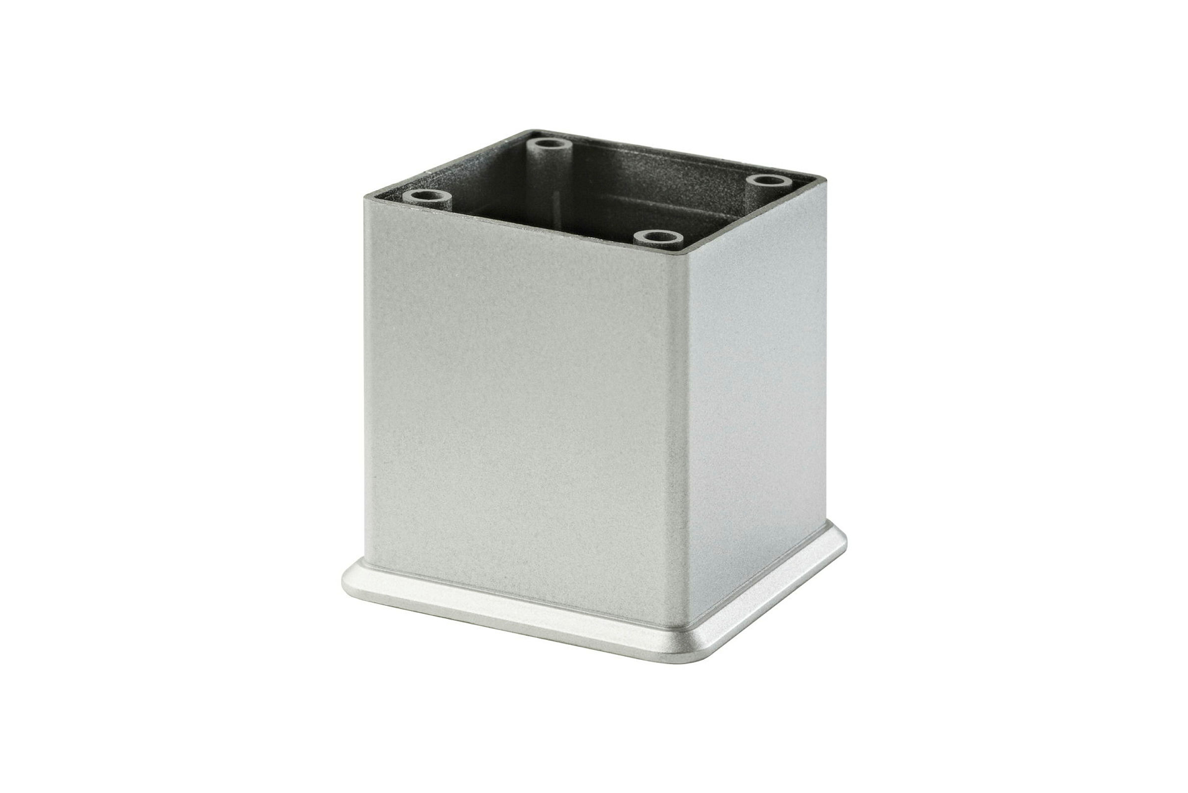 Möbelgleiter CUBE eckenbündig, 45x45x50 mm Silber Kunststoff