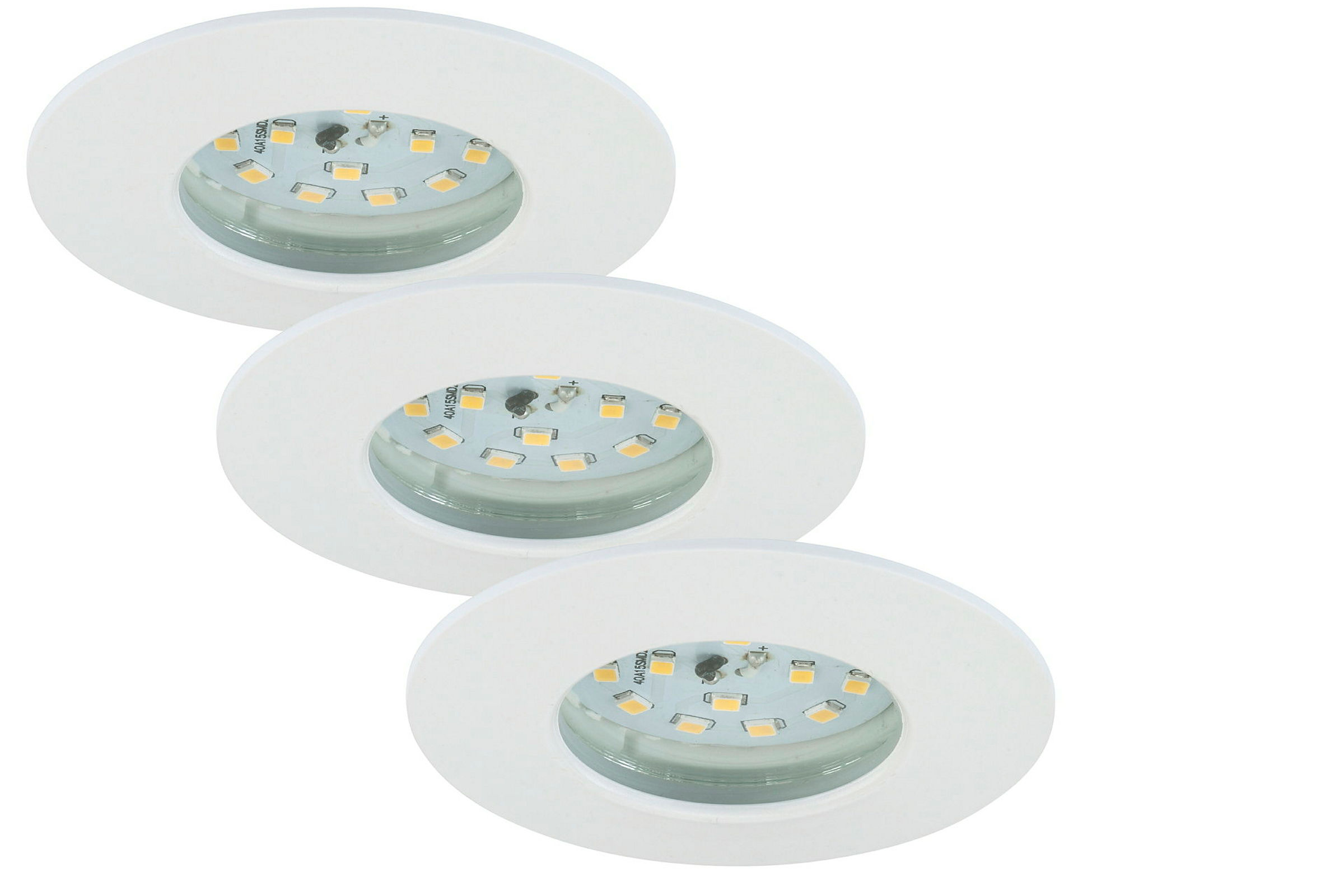 LED Einbauleuchten, weiß, 3er-Set, 3xLED-Modul/4,8W