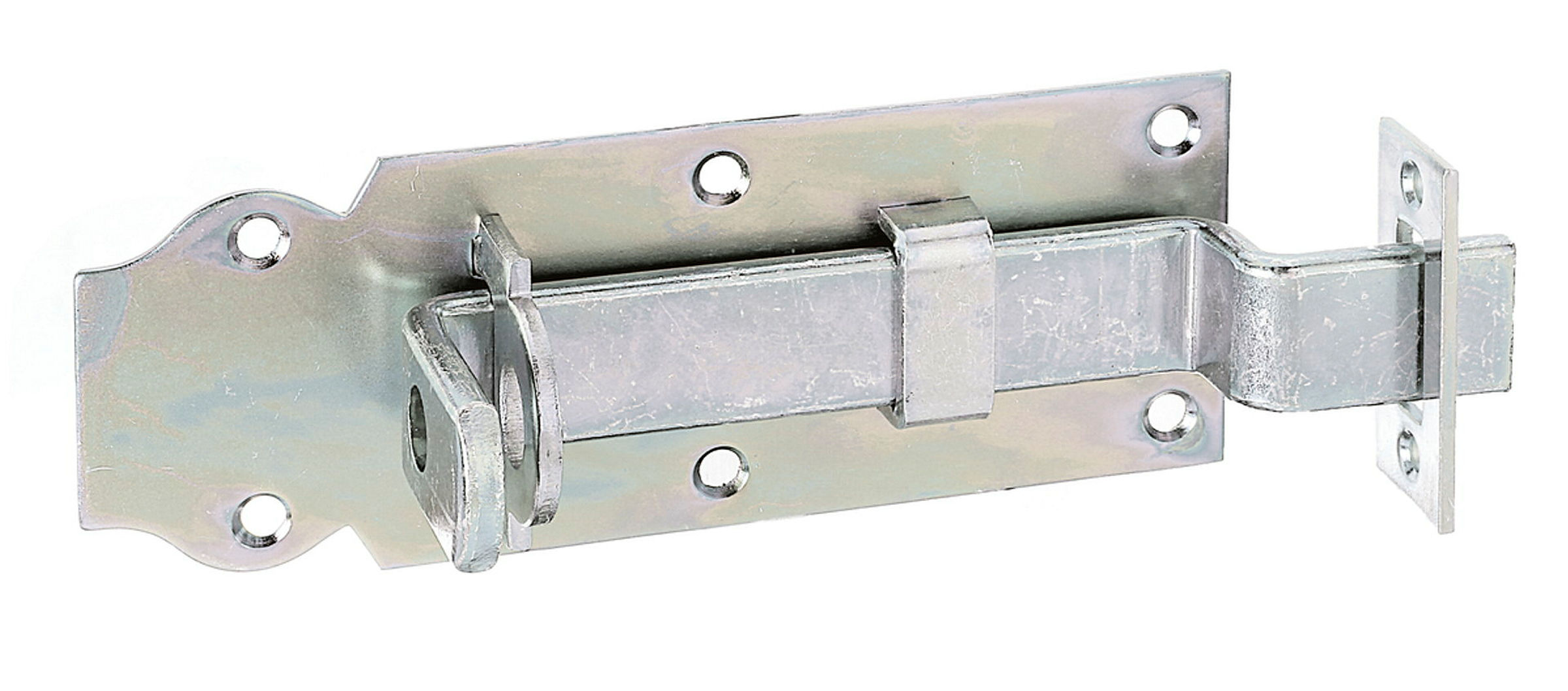 Schlossriegel mit flachem Griff 140x52 gekröpft verzinkt