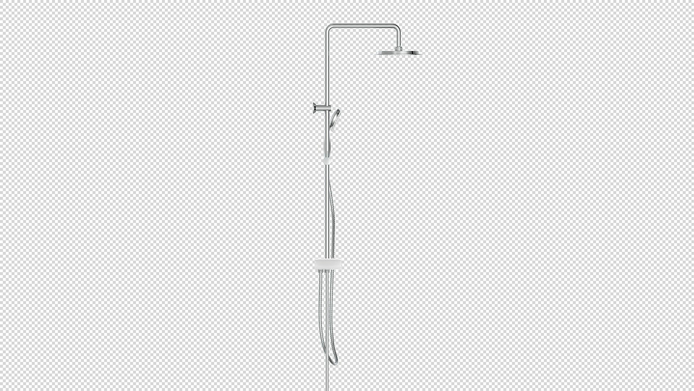 AQUASTAR Überkopfbrause-Set, Chrom/Weiß, mit Ablage