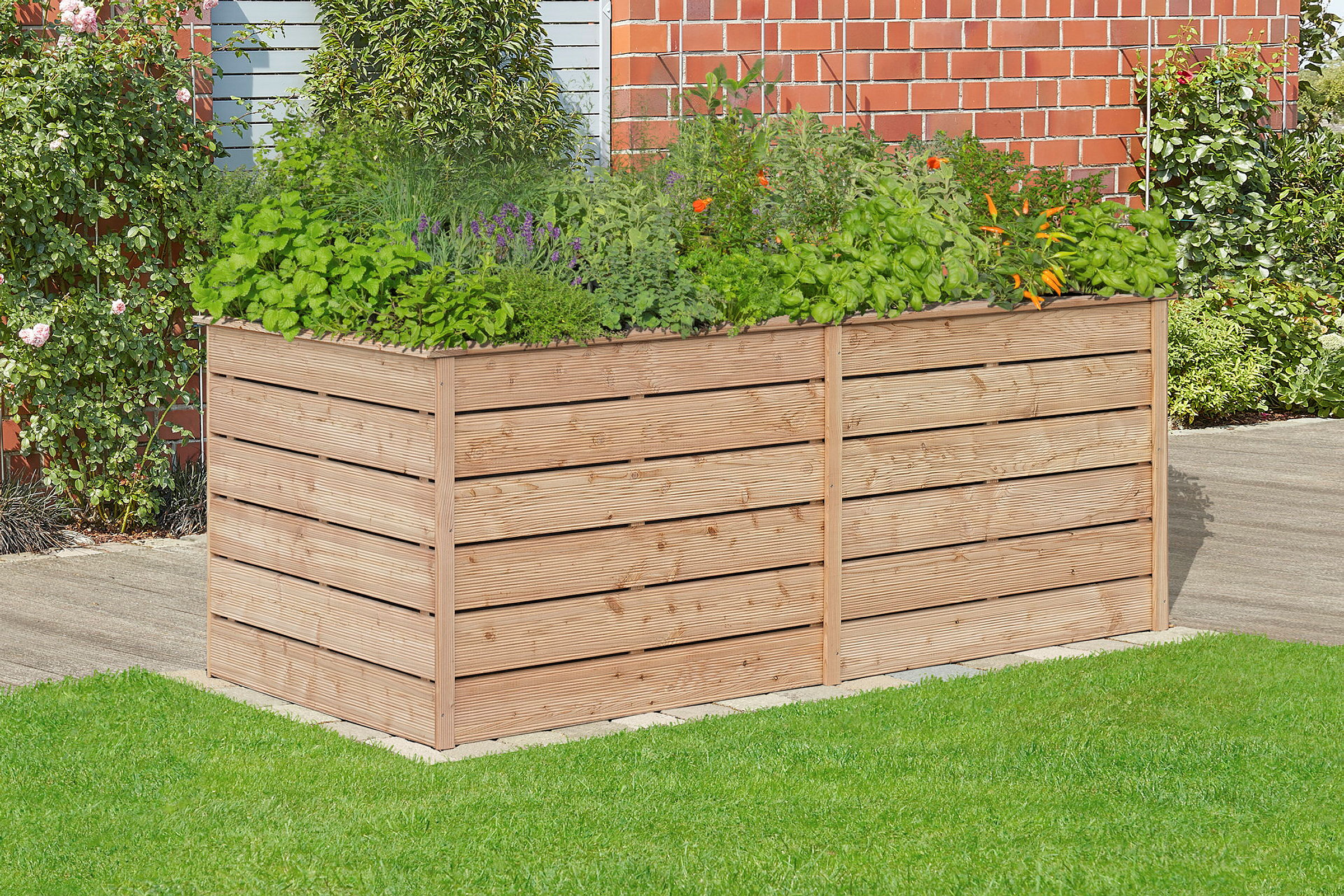 Hochbeet Emma XL, Lärche 20x120 mm, 206x103x80 cm