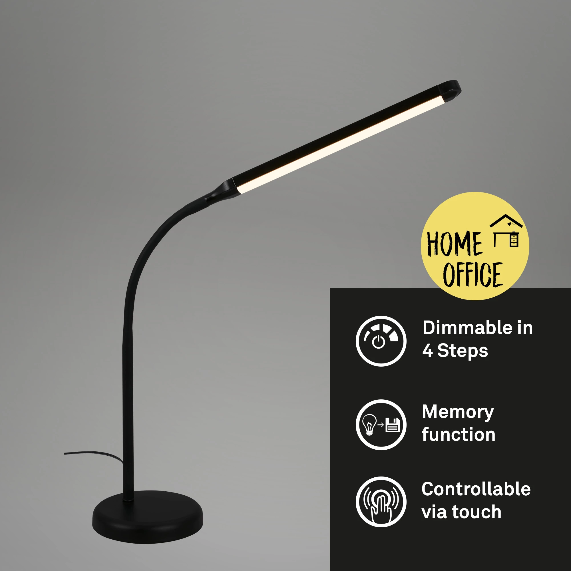 LED Tischleuchte, schwarz, 1xLED-Platine/6W