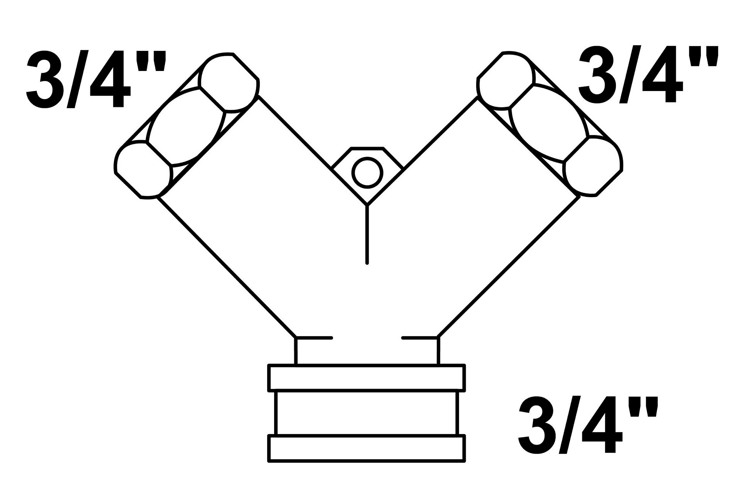 MS 2-Wege-Verteilerstück, blank
