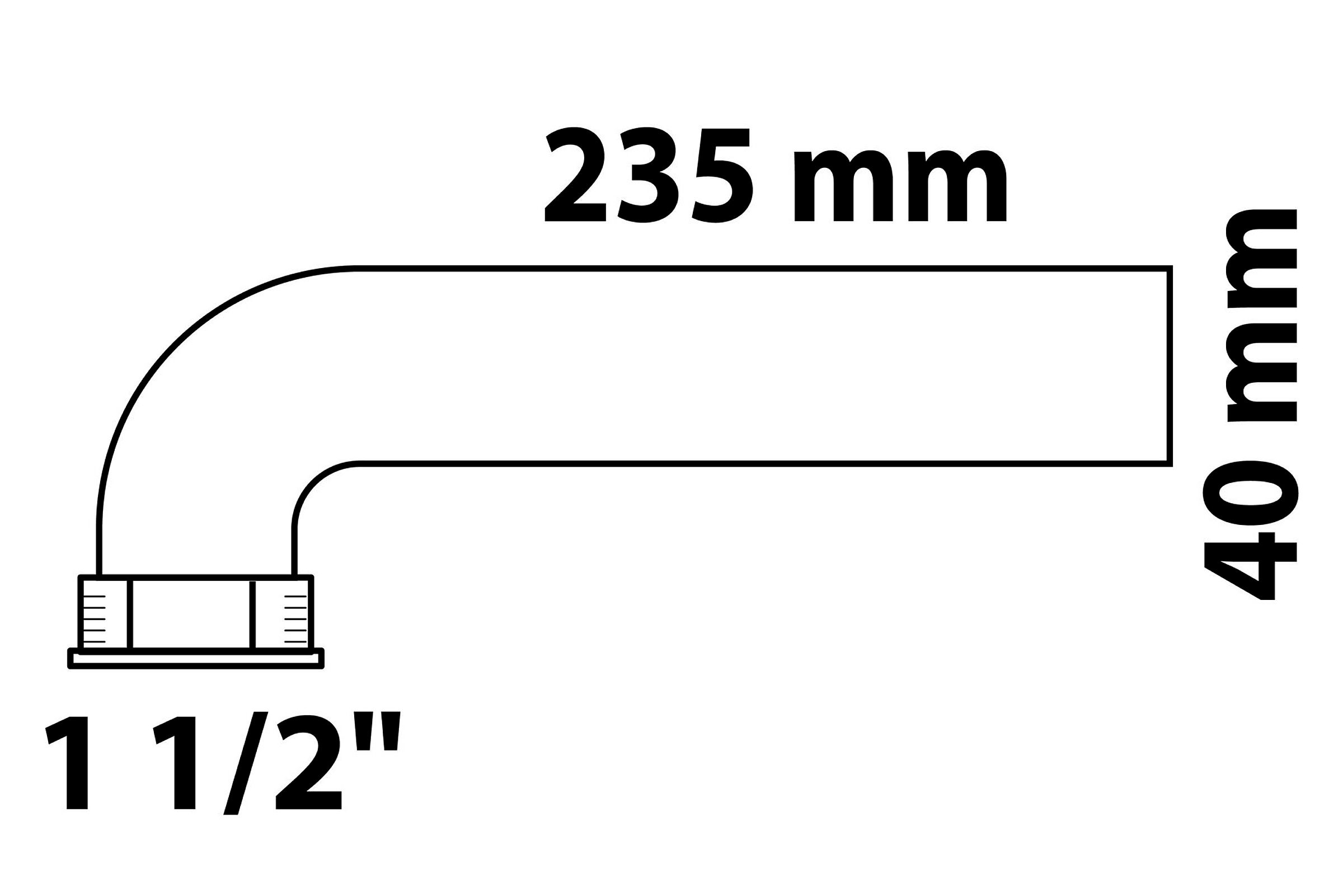 ECO-SAVE KS Abgangsbogen, Grau, 1 1/2''IG x 235 mm x 40 mm
