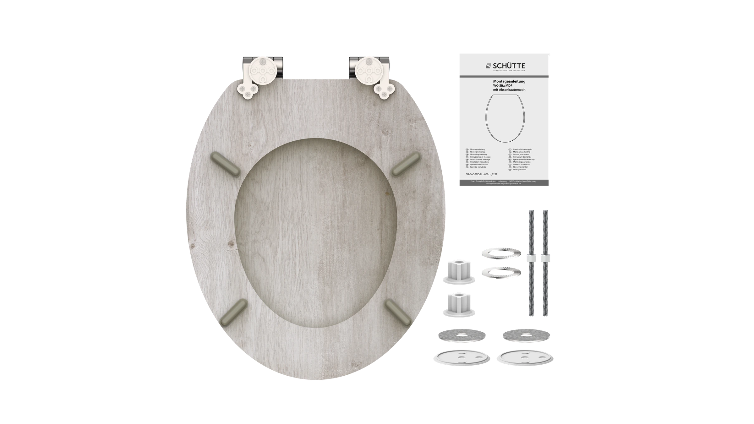 MDF WC-Sitz LIGHT WOOD, mit Absenkautomatik