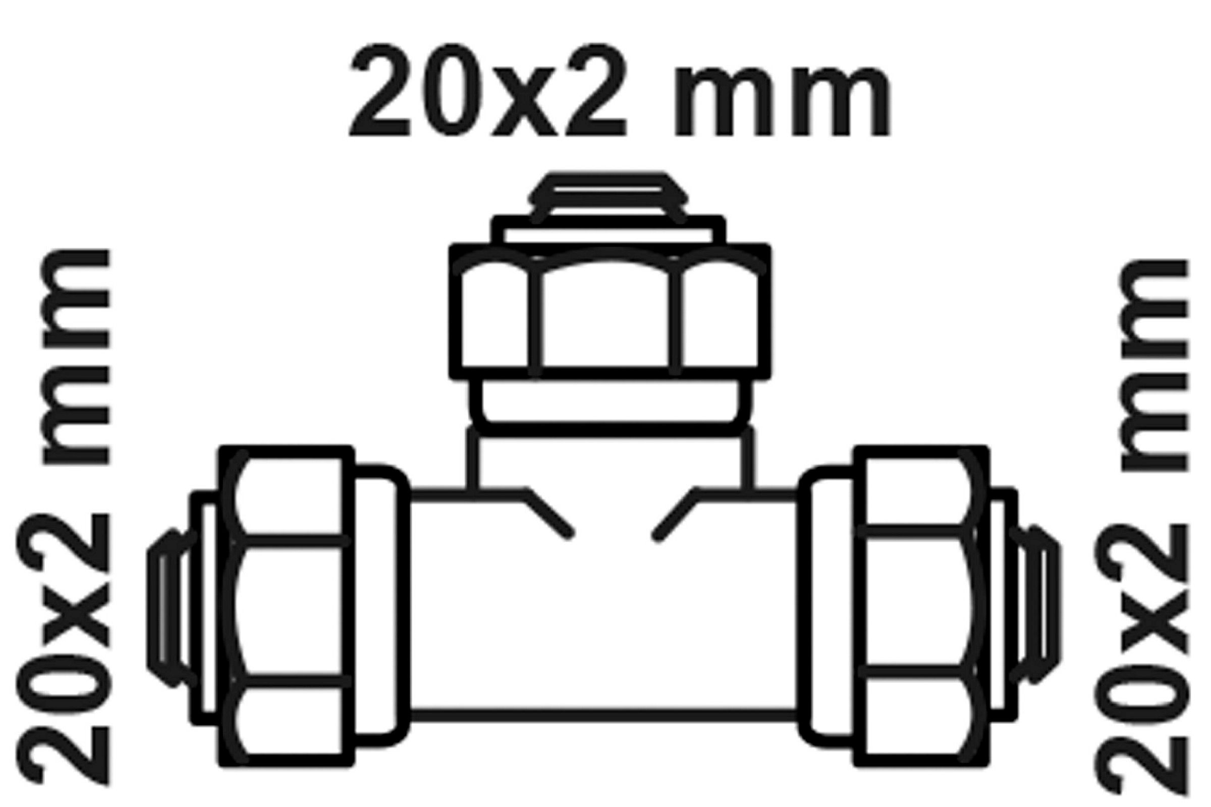 MS T-Stück, blank, 20 mm, Klemmfitting für MSVR