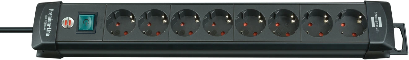 Premium-Line 8fach schwarz *DE* 3m H05VV-F3G15 mit Schalter