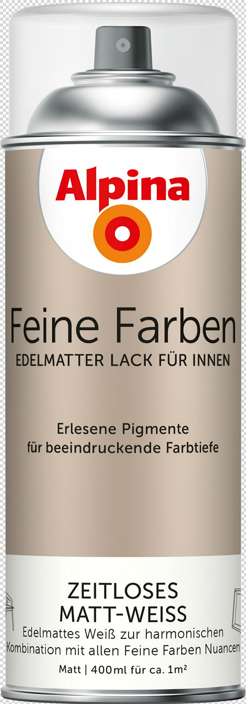 Alpina Feine Farben Sprühlack Zeitloses Matt-Weiss edelmatt 400ml