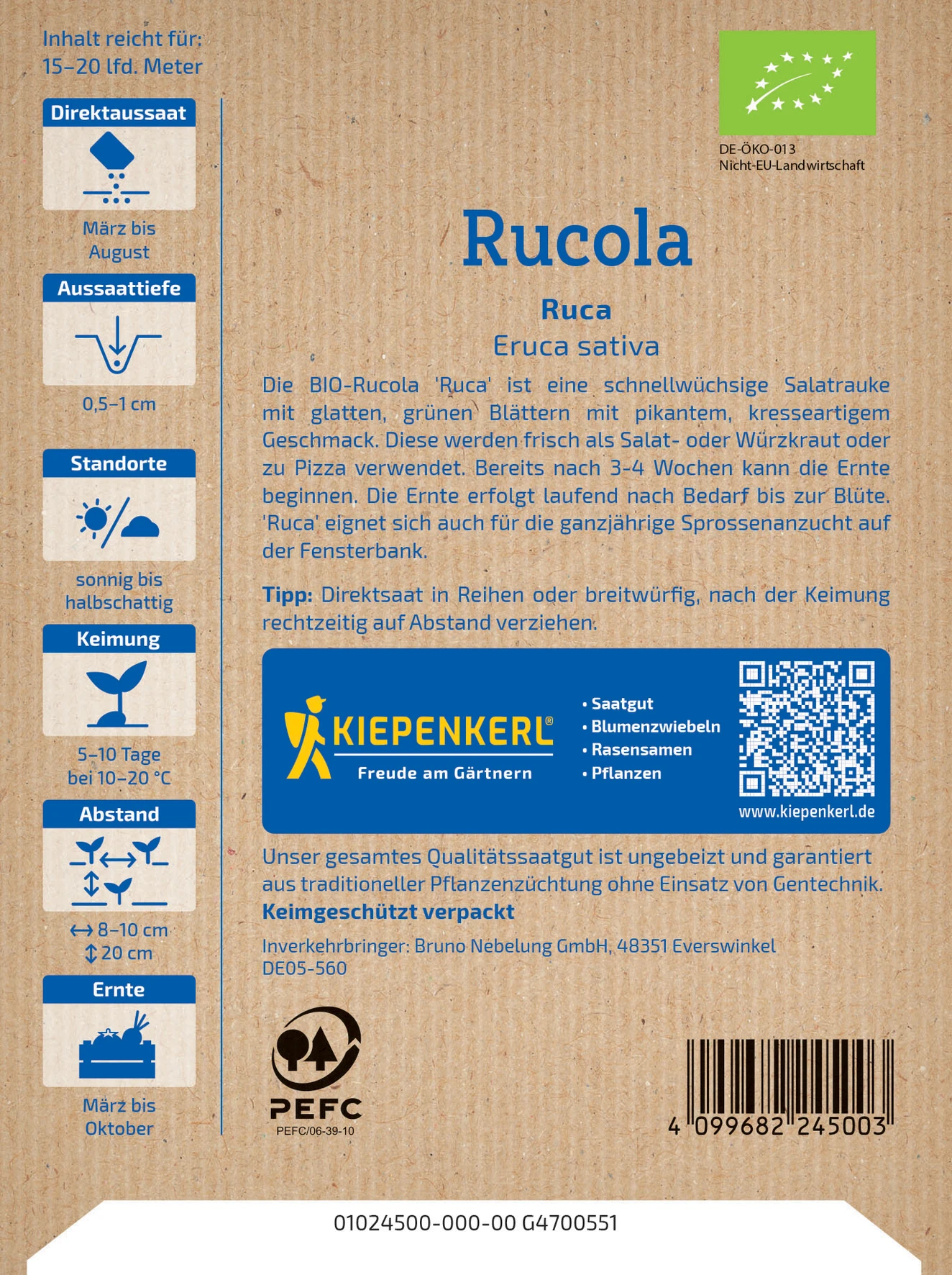 Kiepenkerl BIO Rucola Salatrauke