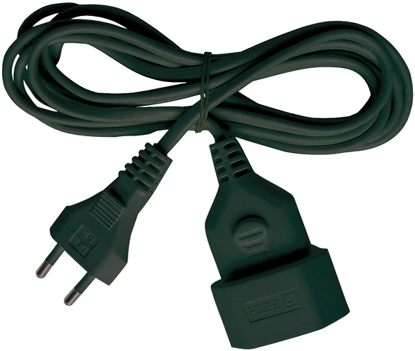 Verl.-Kabel 3m H03VVH2-F2x075 schw. Eurostecker und Eurokupplung