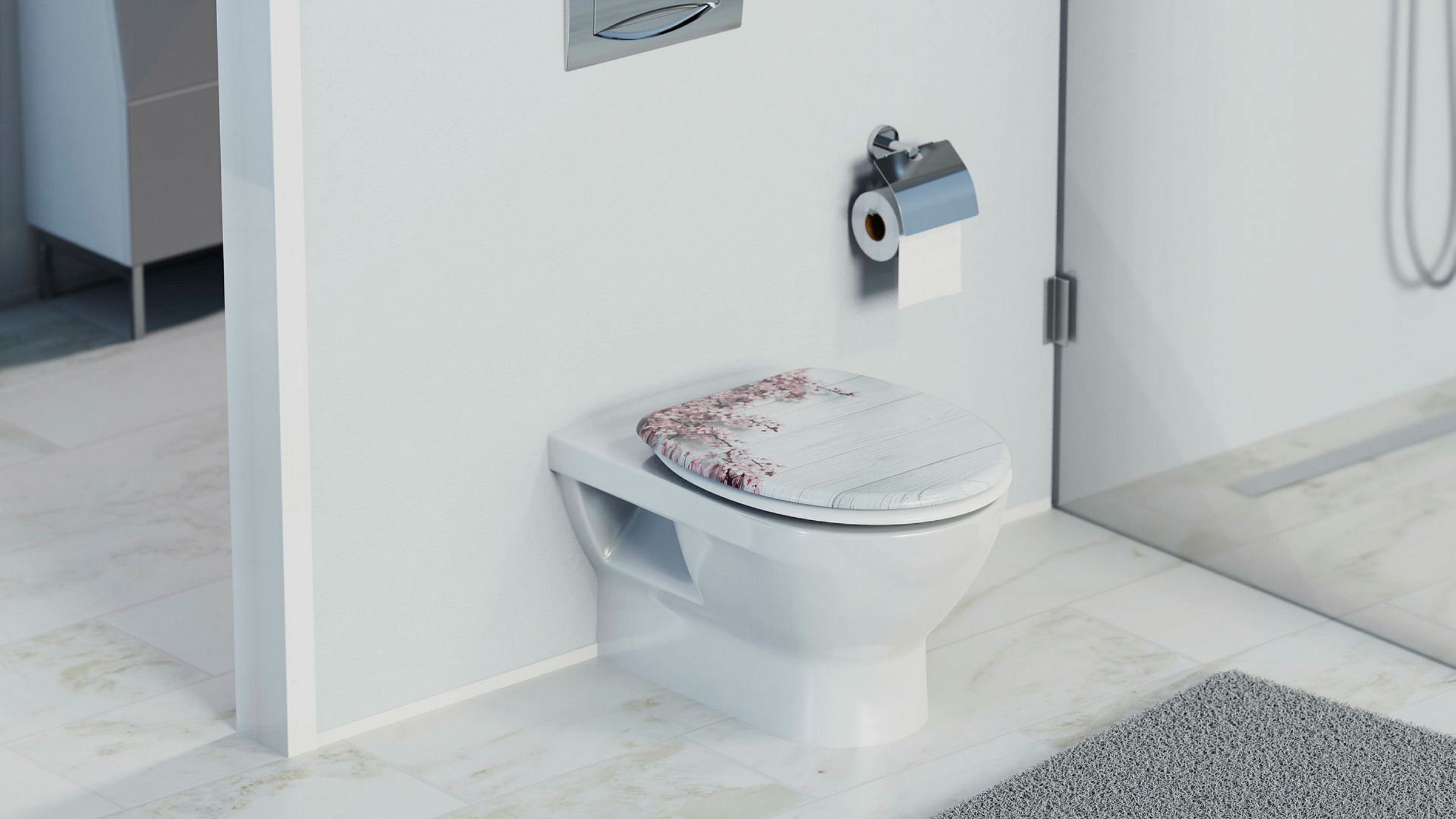 Duroplast WC-Sitz FLOWERS&WOOD, mit Absenkautomatik