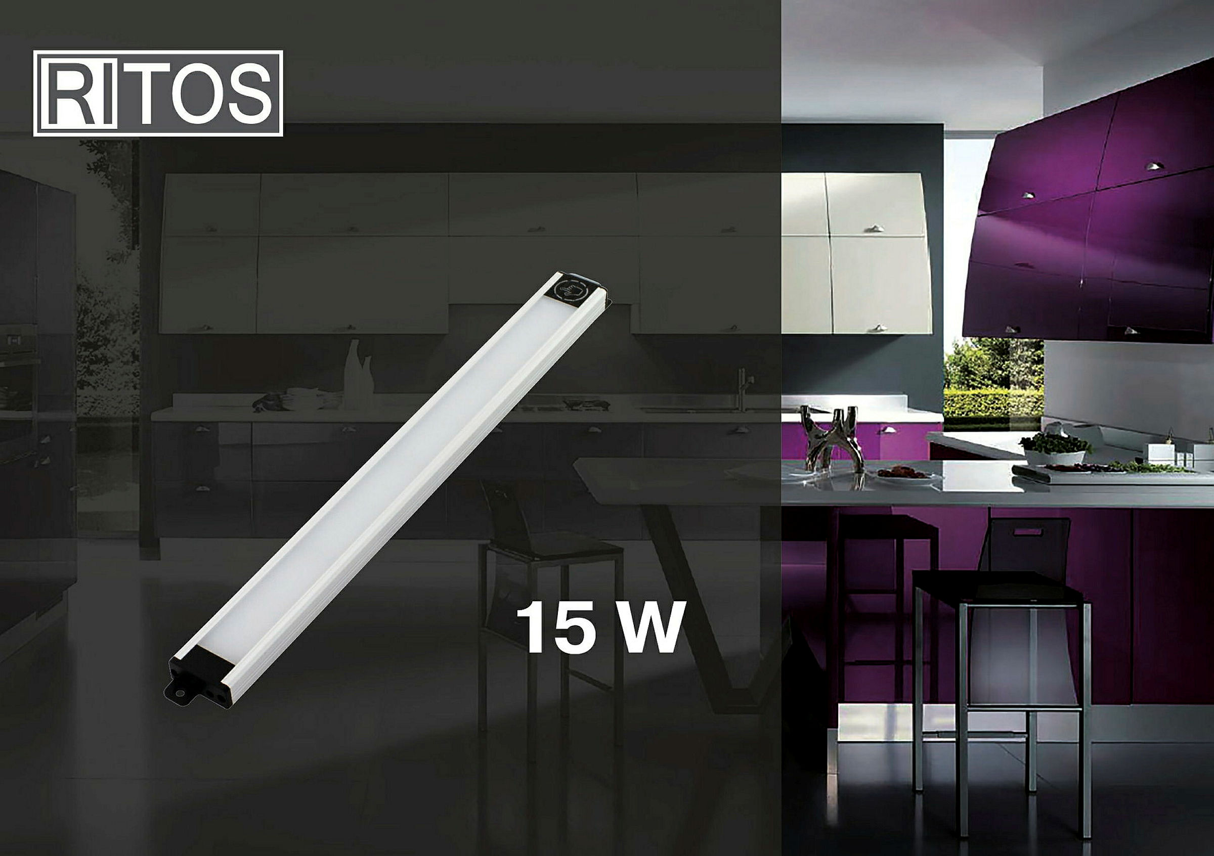 LED SlimTouch Unterbaul15W Alu