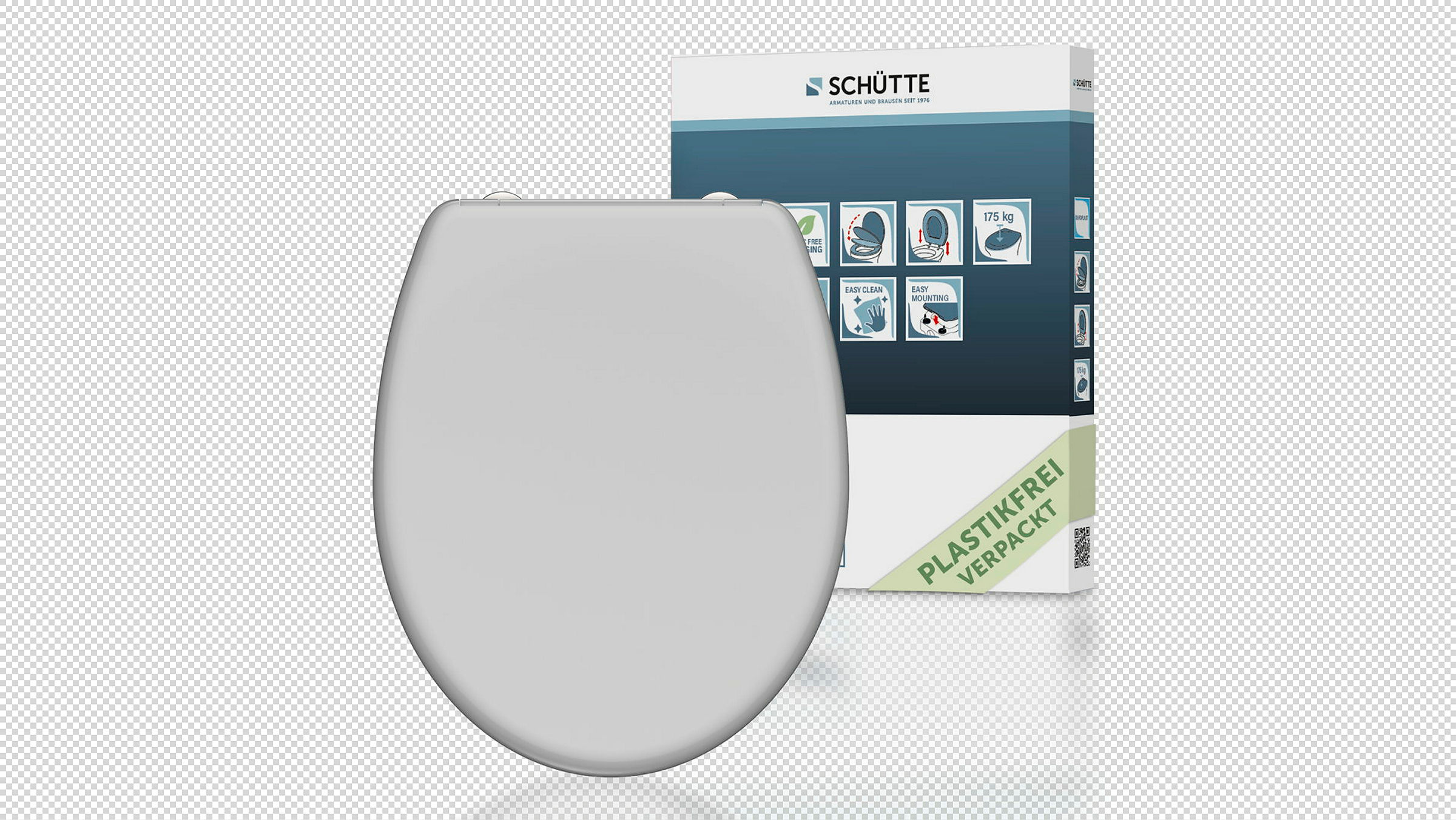 Duroplast WC-Sitz GREY, mit Absenkautomatik und Schnellverschluss