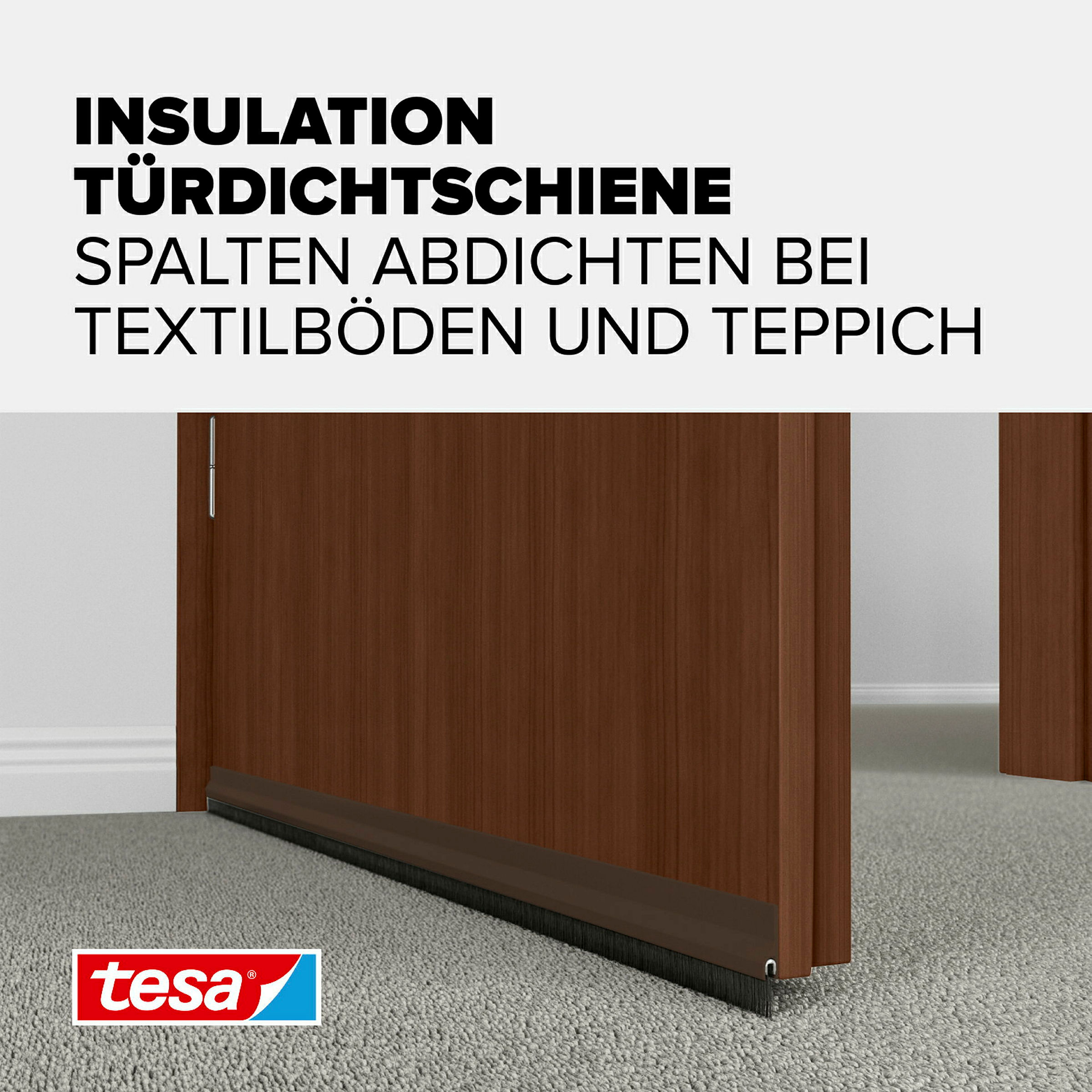 tesamoll® Türdichtschiene für Textilböden braun