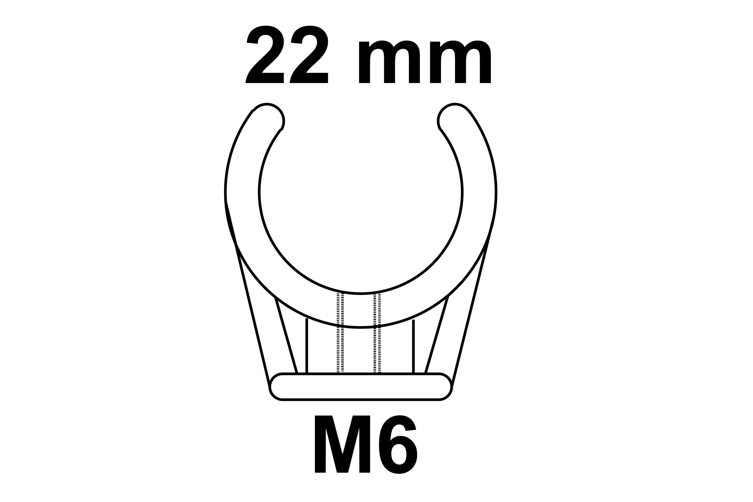 Rohrclip einfach, 22 mm, mit M6 Gewindehülse (10x)