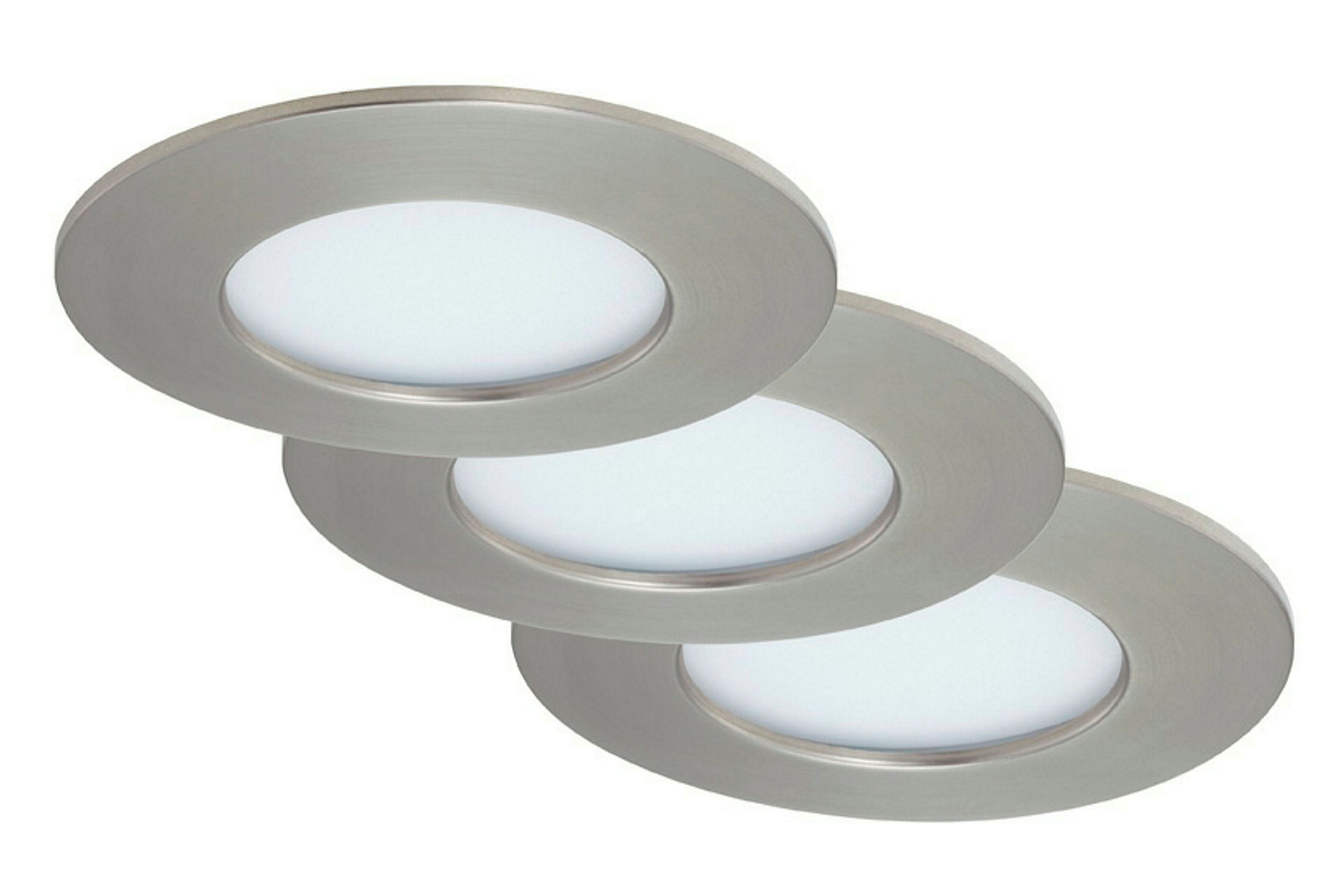 LED Einbauleuchten 3er-Set nickel, 3xLED/4,9W