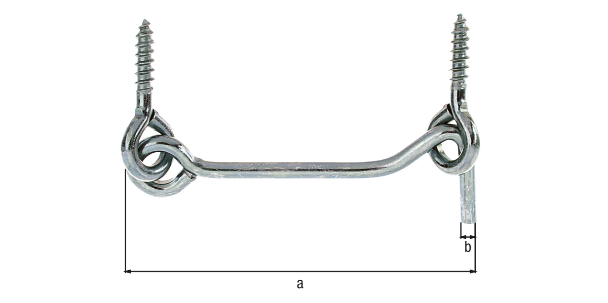 Sturmhaken m. Ösen, z.Einschr. 80x4 mm, vz-disp.SB