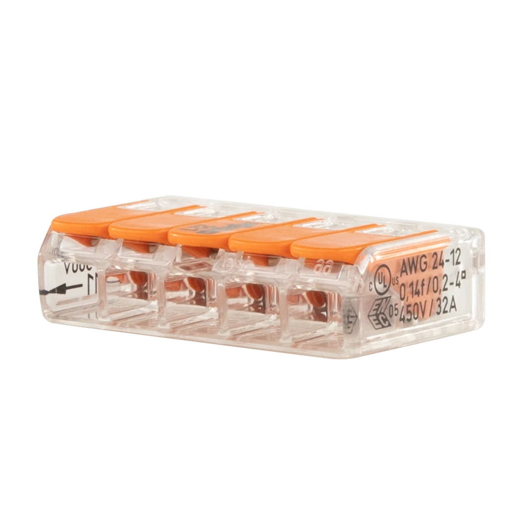 WAGO Verbindungsklemme, 5-fach, orange, 10 Stück